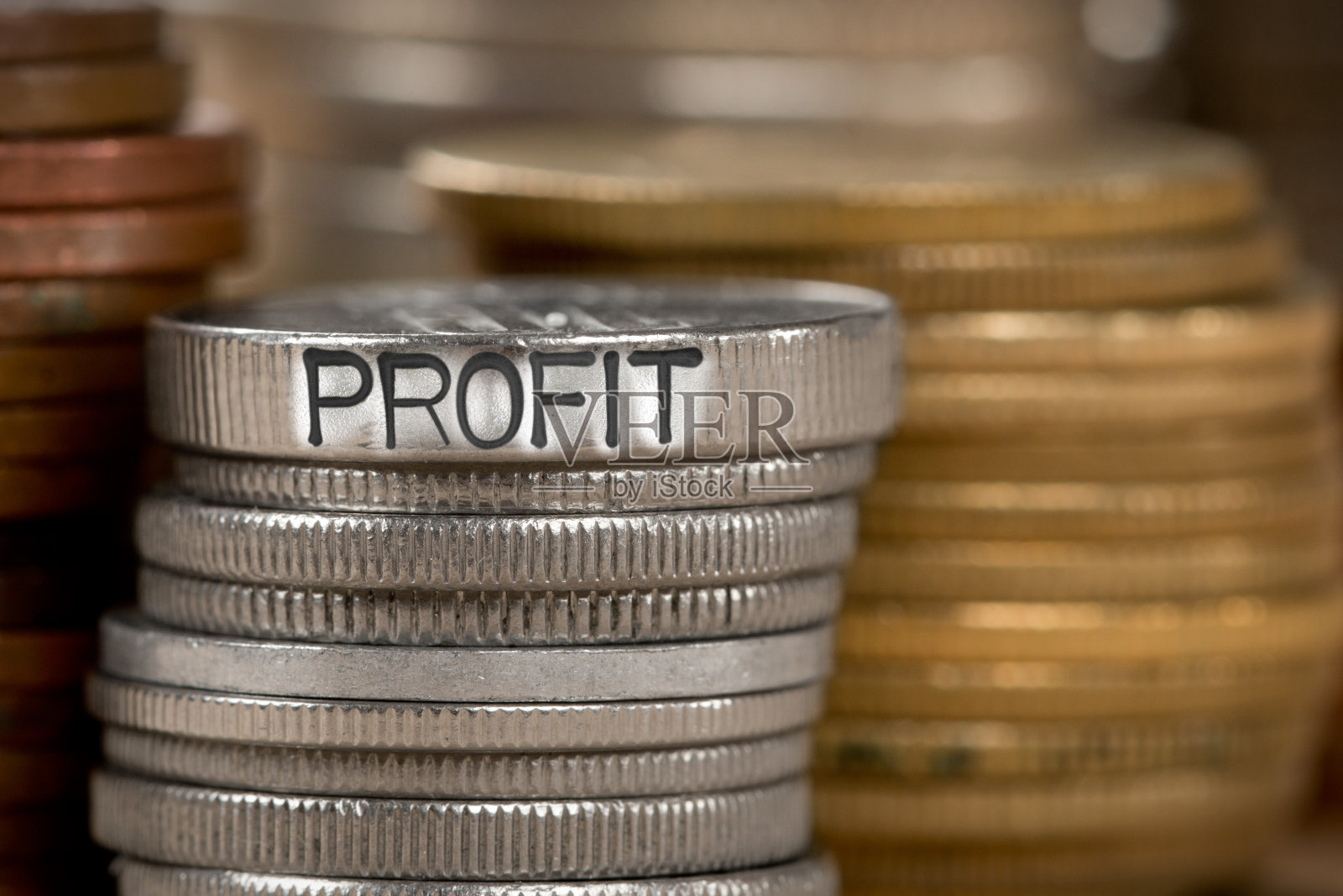 硬币堆栈的概念照片摄影图片