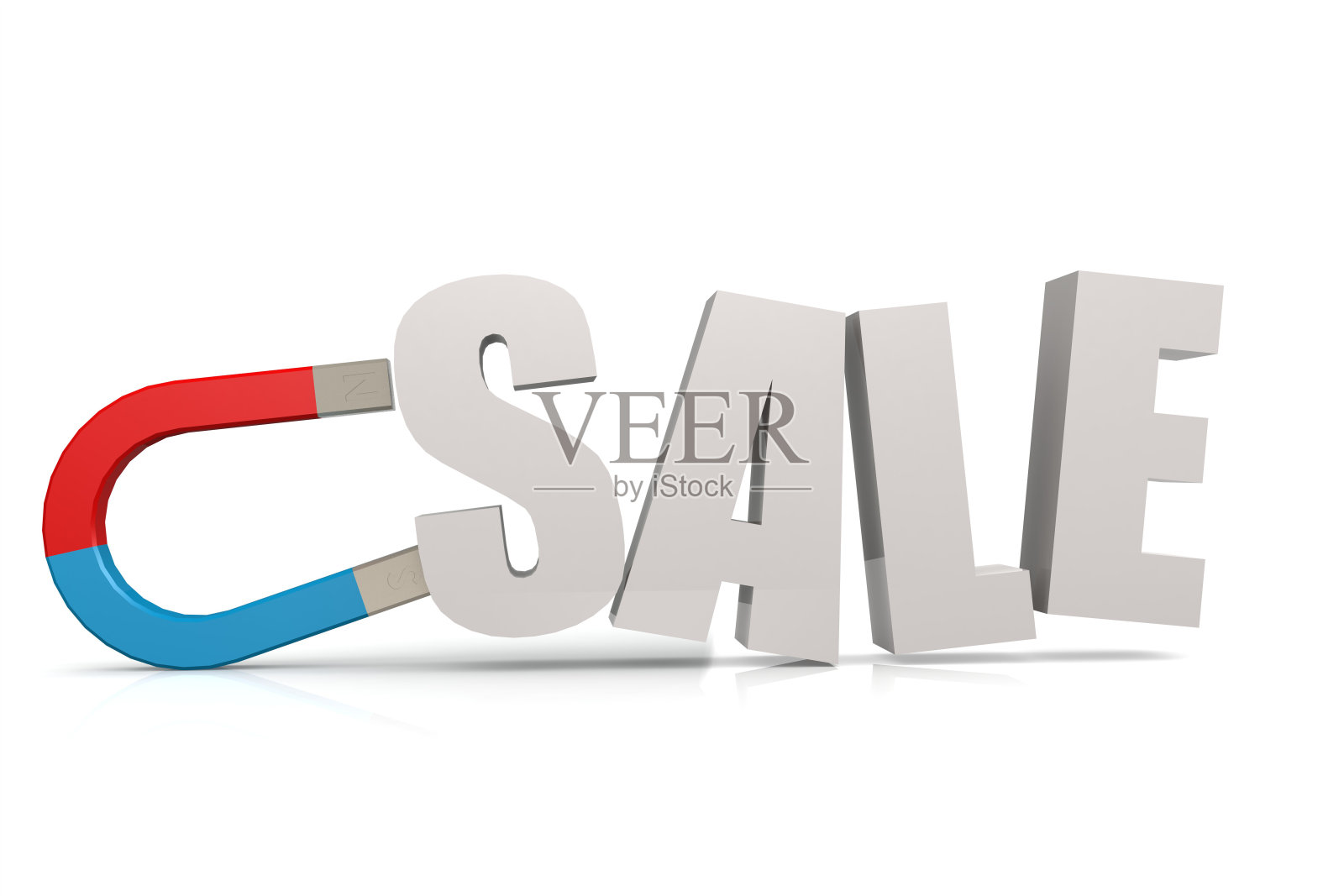 磁铁吸引了“销售”这个词照片摄影图片