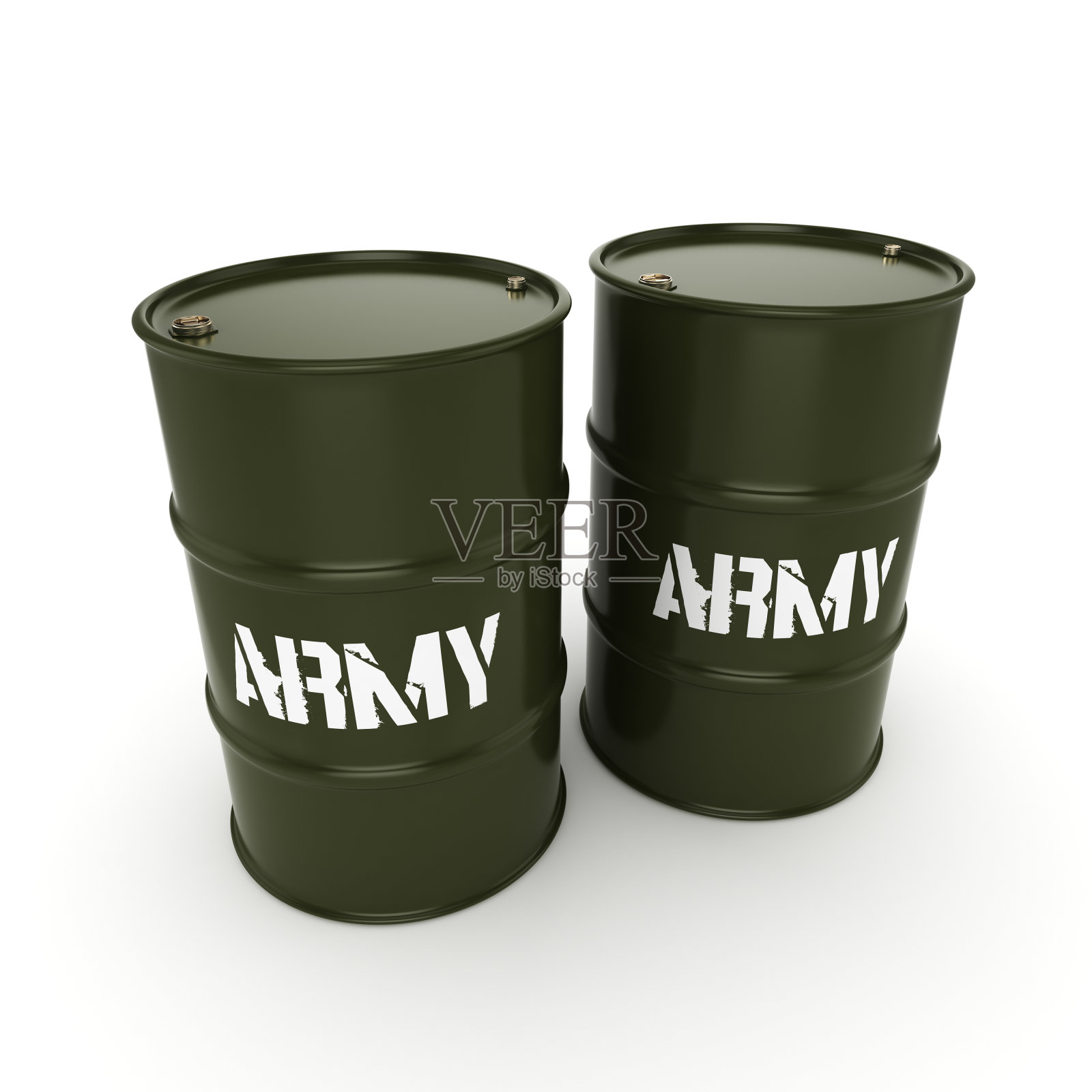 3D渲染军队桶照片摄影图片