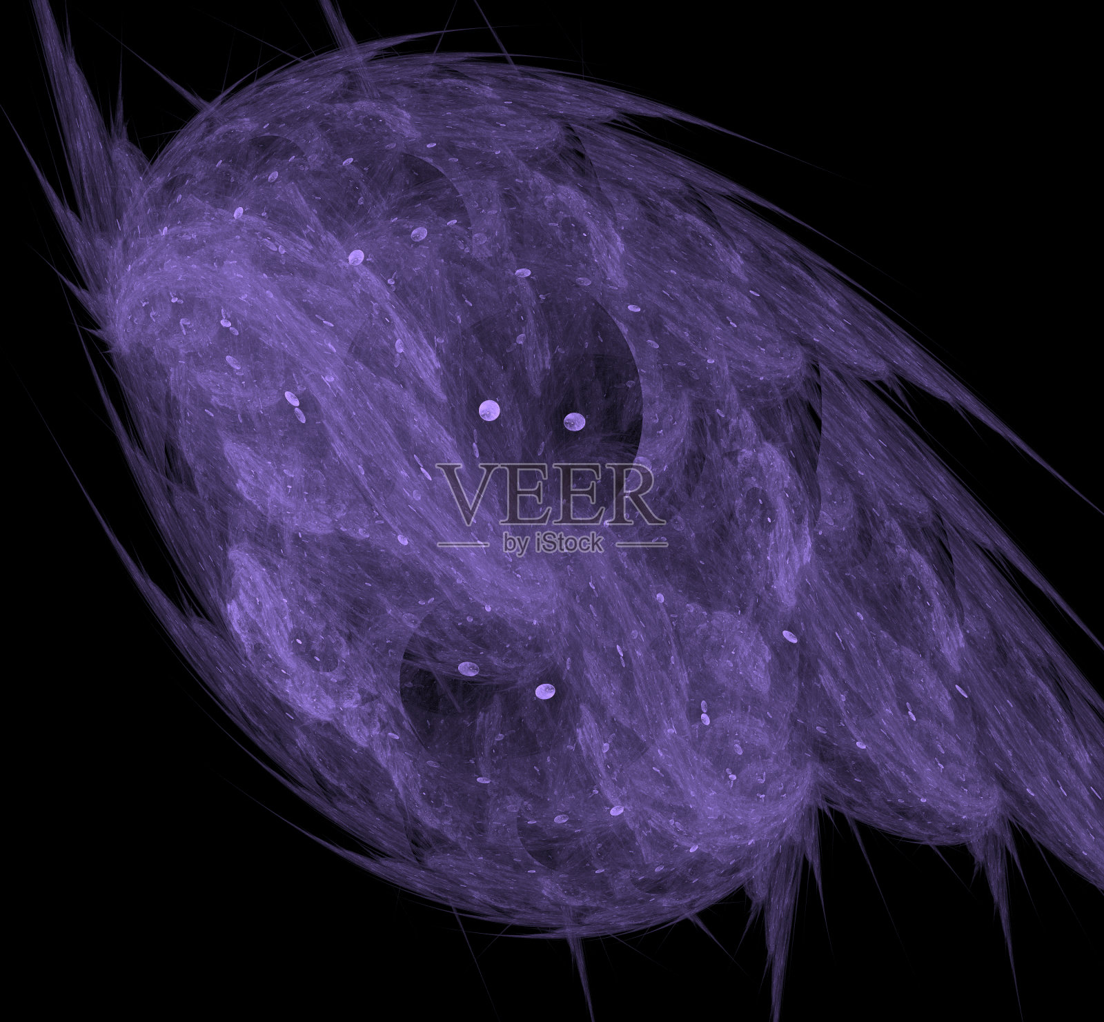 紫色云分形在黑色背景。幻想的分形结构。数字艺术。3 d渲染。计算机生成图像。照片摄影图片