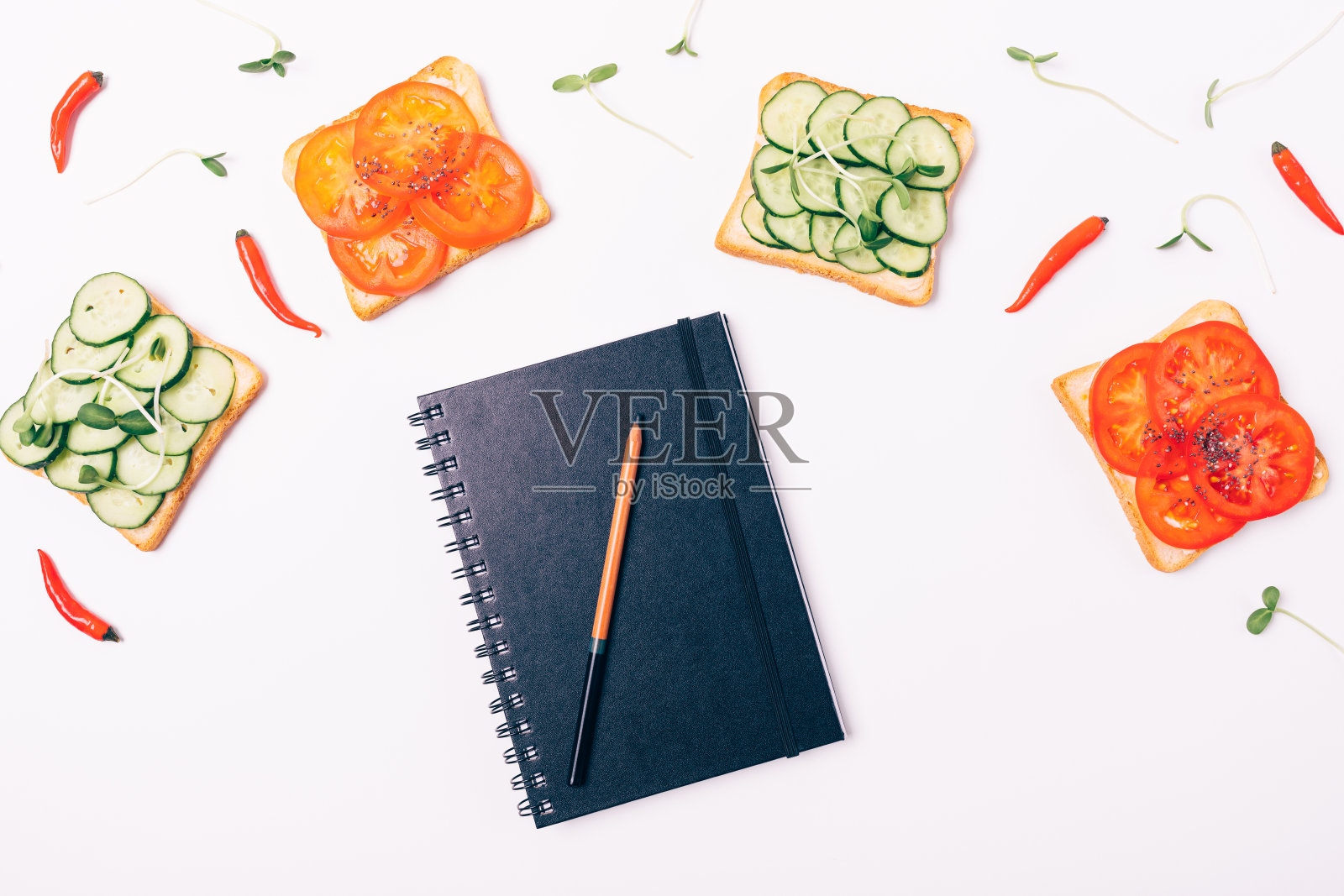 平面排版封闭记事本照片摄影图片