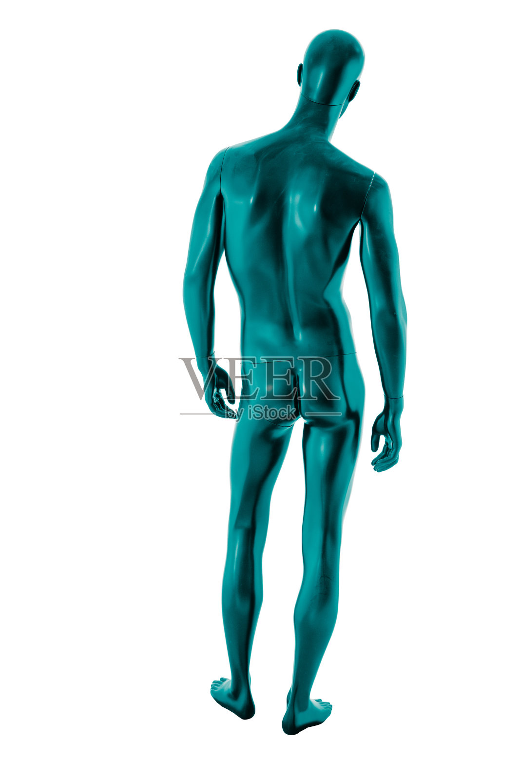 有光泽的彩色男性人体模型孤立在白色背景上照片摄影图片