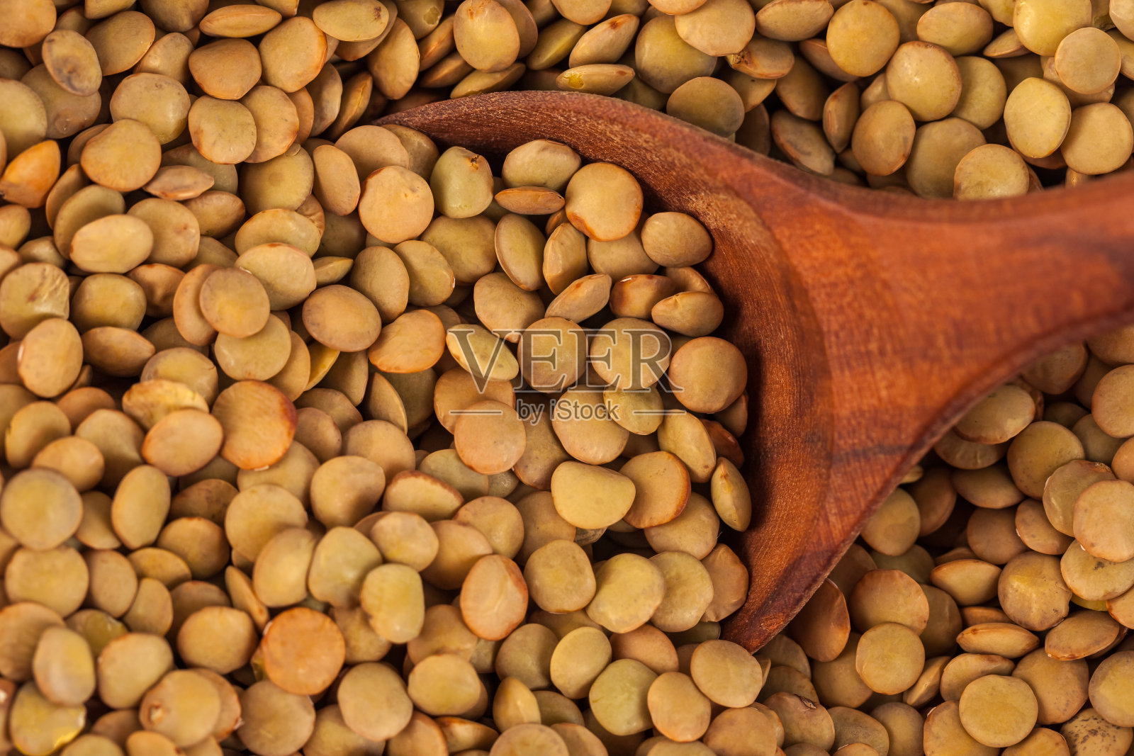 木勺扁豆干，健康食品照片摄影图片