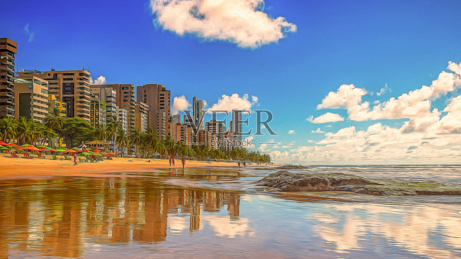 宝儿·维亚基姆海滩的绘画效果照片摄影图片