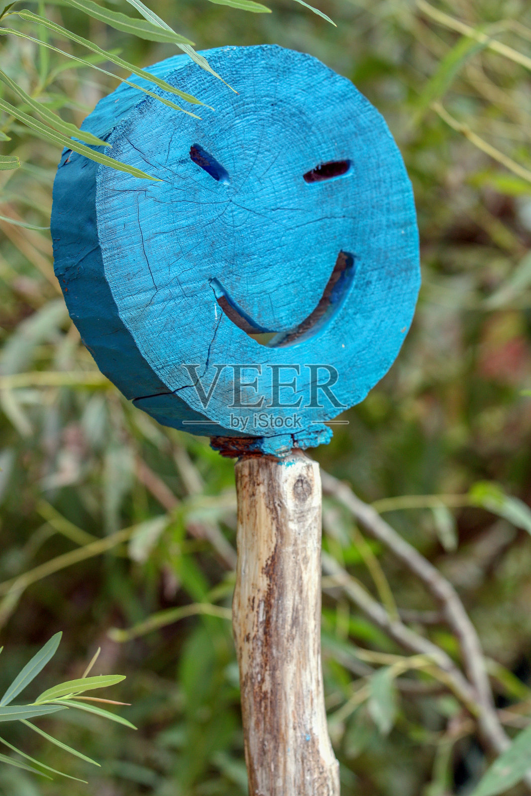 木棍上的笑脸照片摄影图片