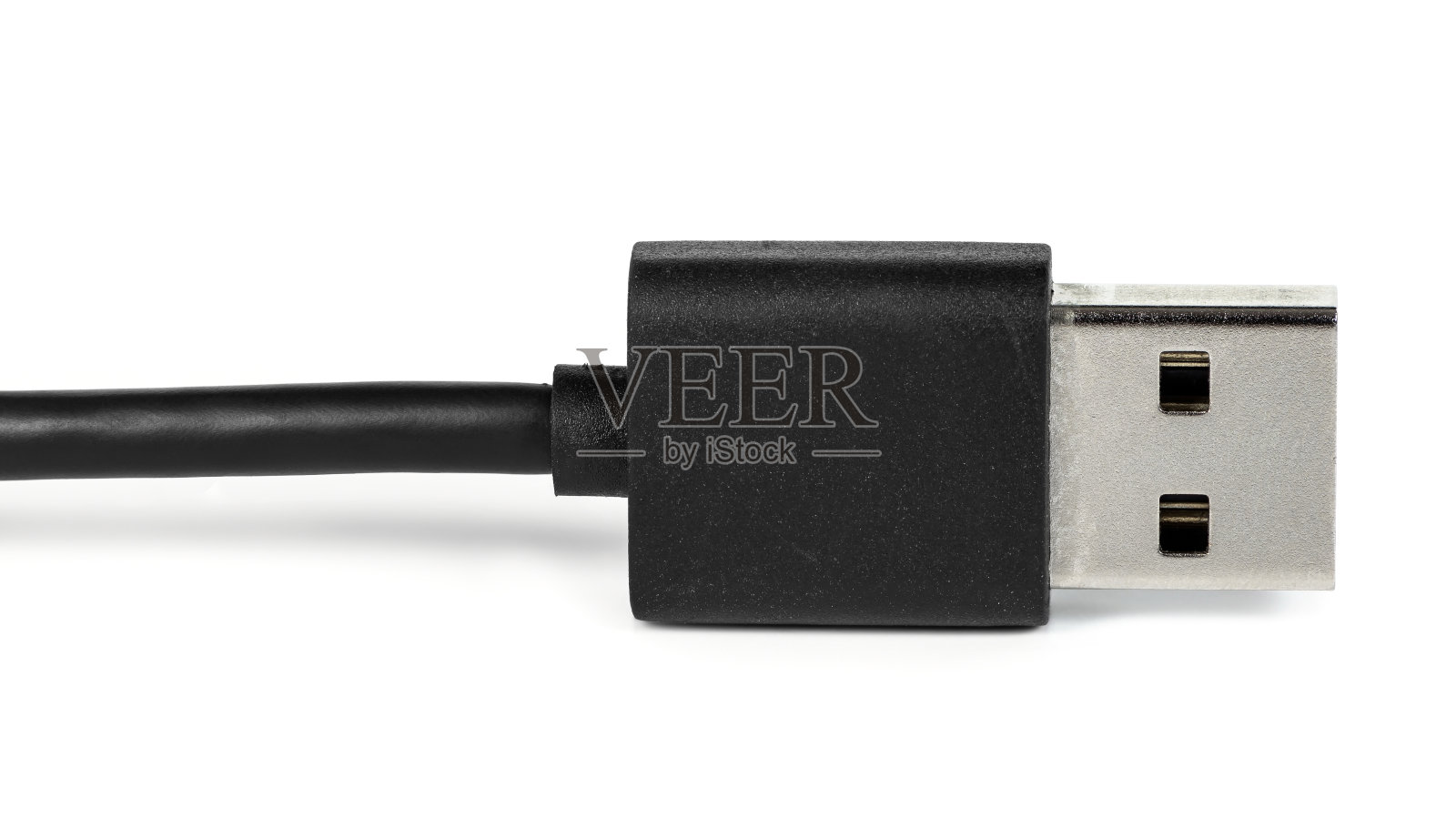 特写的USB插头上的白色背景照片摄影图片