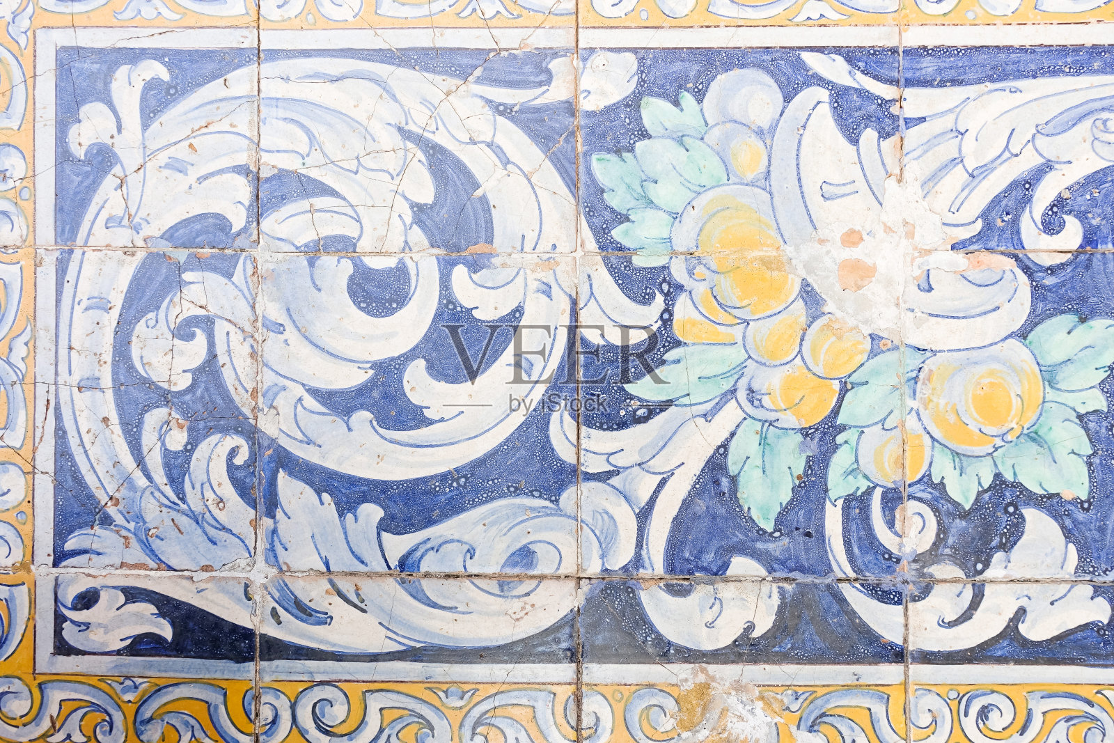 伟大的纹理安达卢西亚风格的墙阿祖霍斯瓷砖背景照片摄影图片