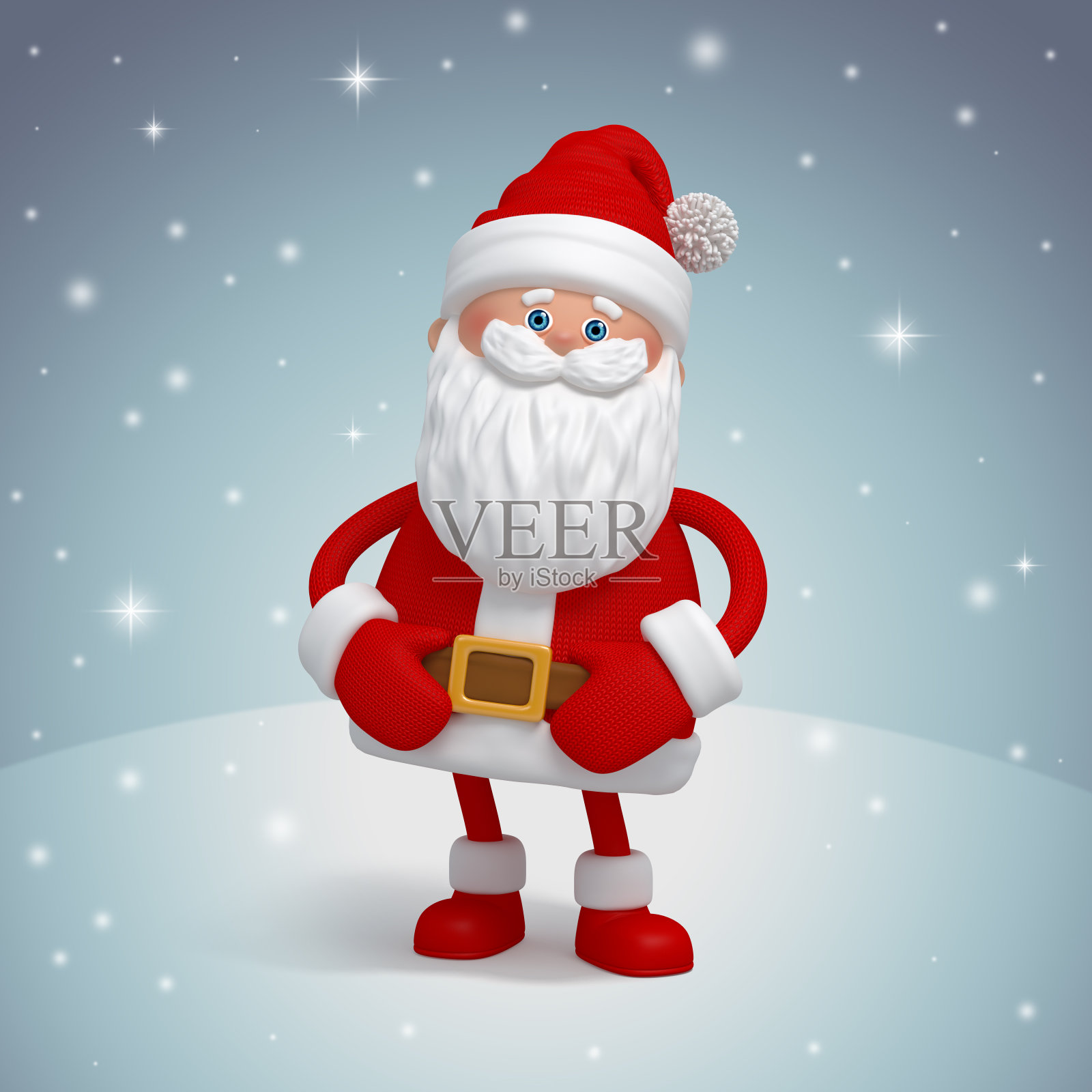 快乐圣诞老人3d人物，冬季背景照片摄影图片