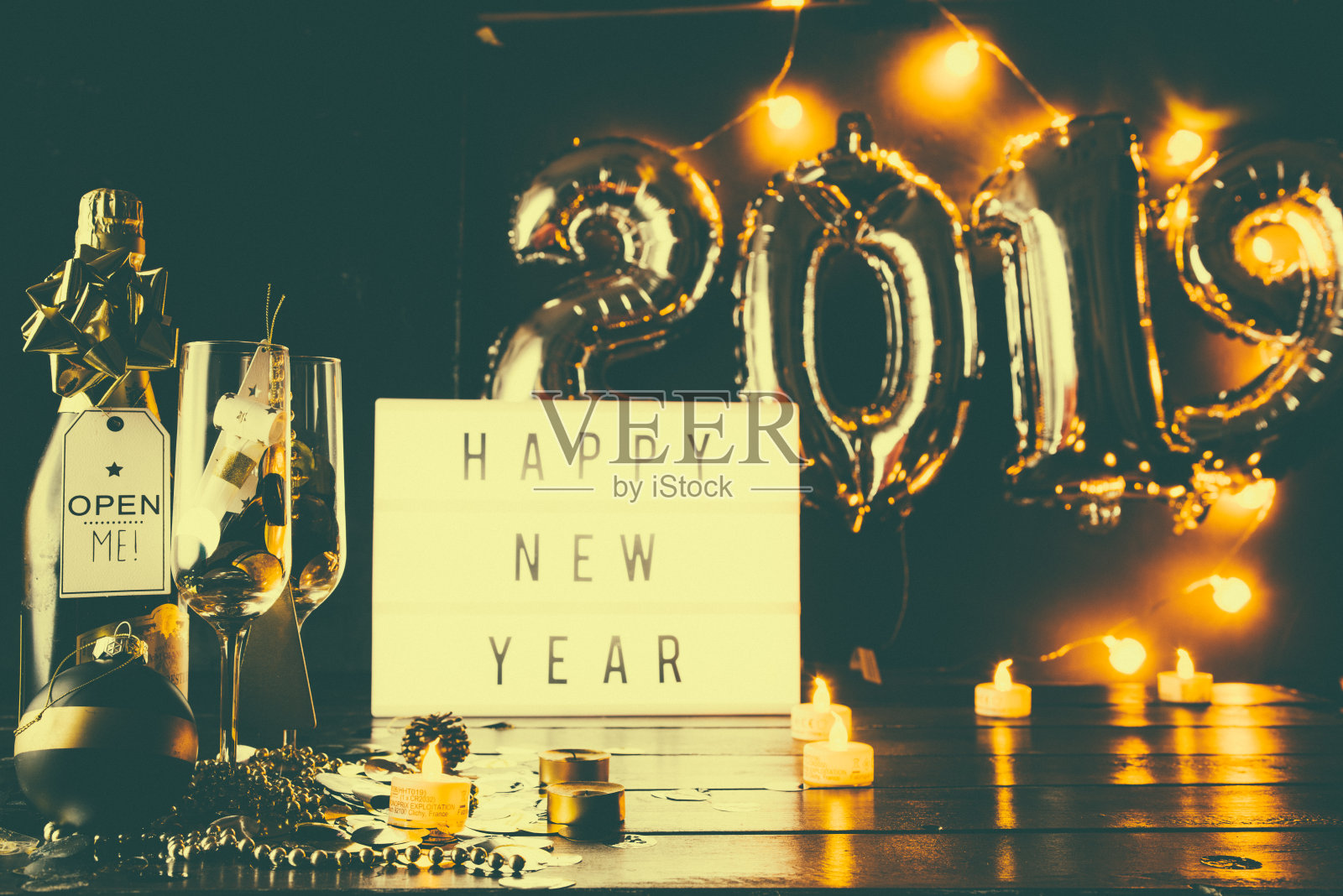 2019年快乐，概念。照片摄影图片