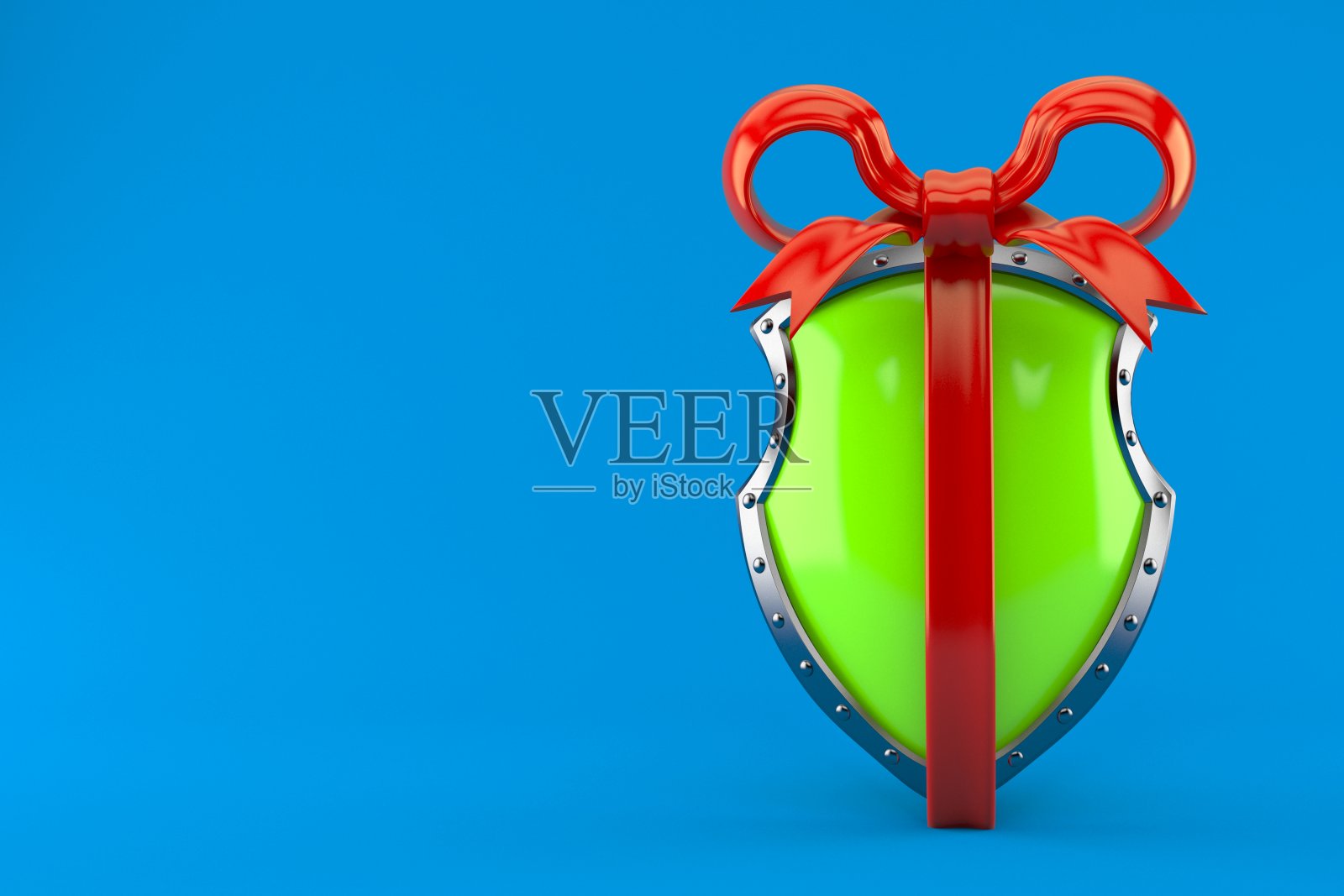 带红丝带的防护罩照片摄影图片