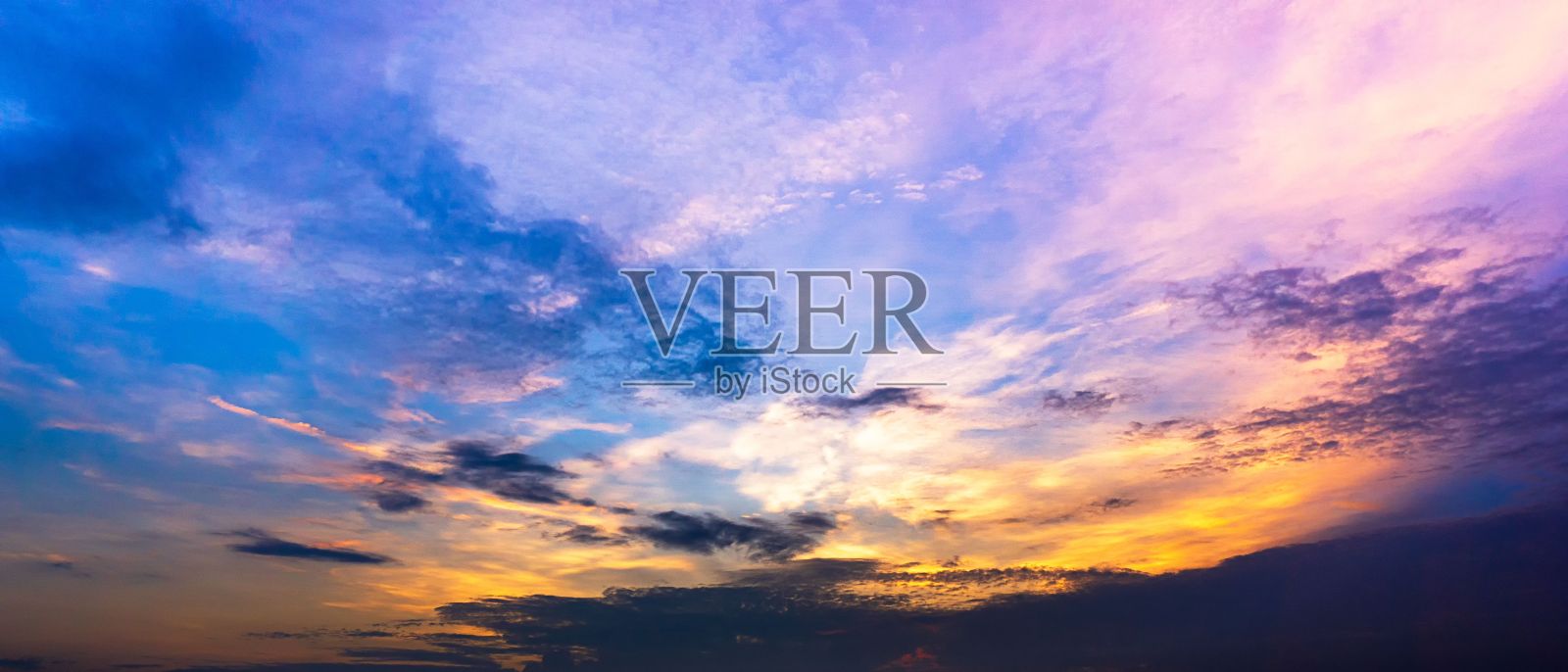 全景黄昏天空背景照片摄影图片