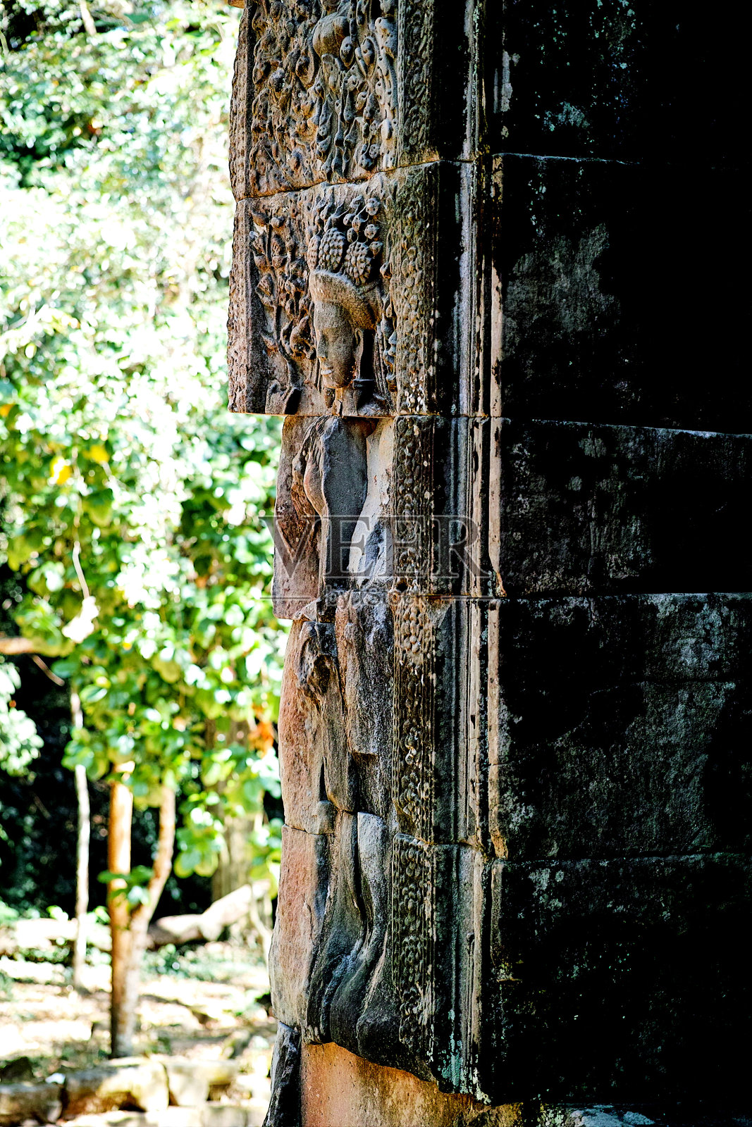浅浮雕，吴哥窟，暹粒，柬埔寨照片摄影图片
