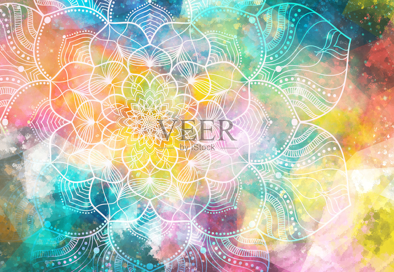 抽象曼荼罗图形背景插画图片素材