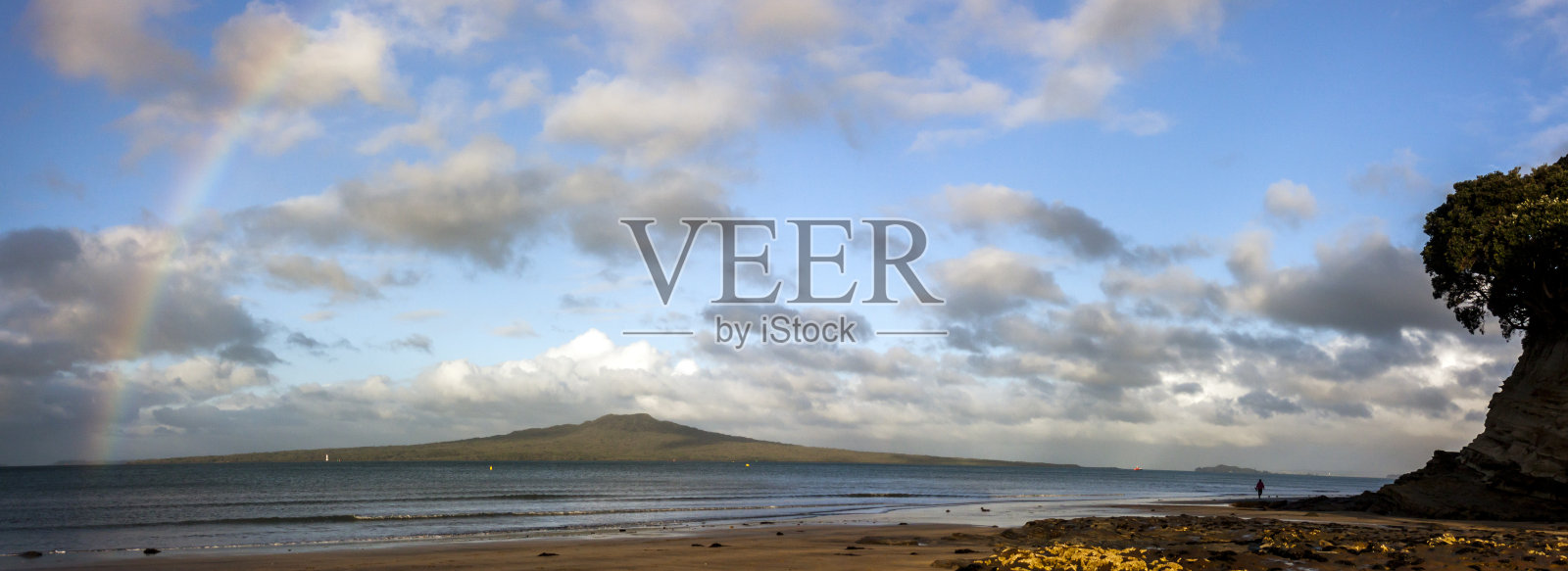 塔卡普纳海滩日落，奥克兰，新西兰照片摄影图片