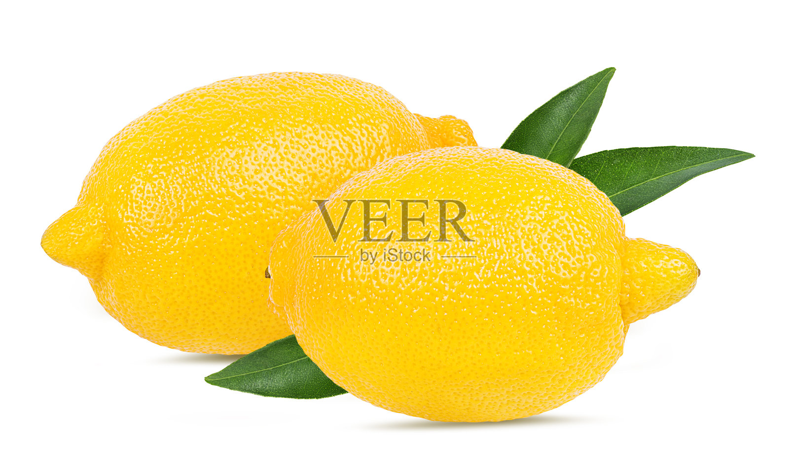 柠檬孤立在白色背景与裁剪路径照片摄影图片