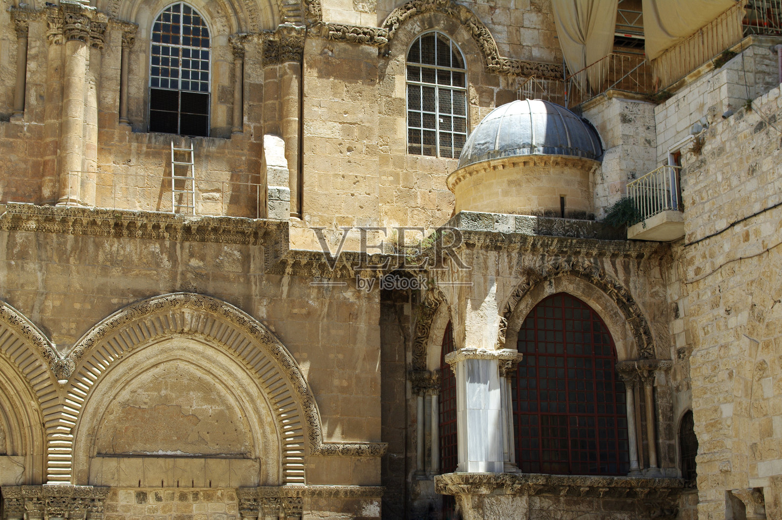 耶路撒冷圣墓教堂入口照片摄影图片