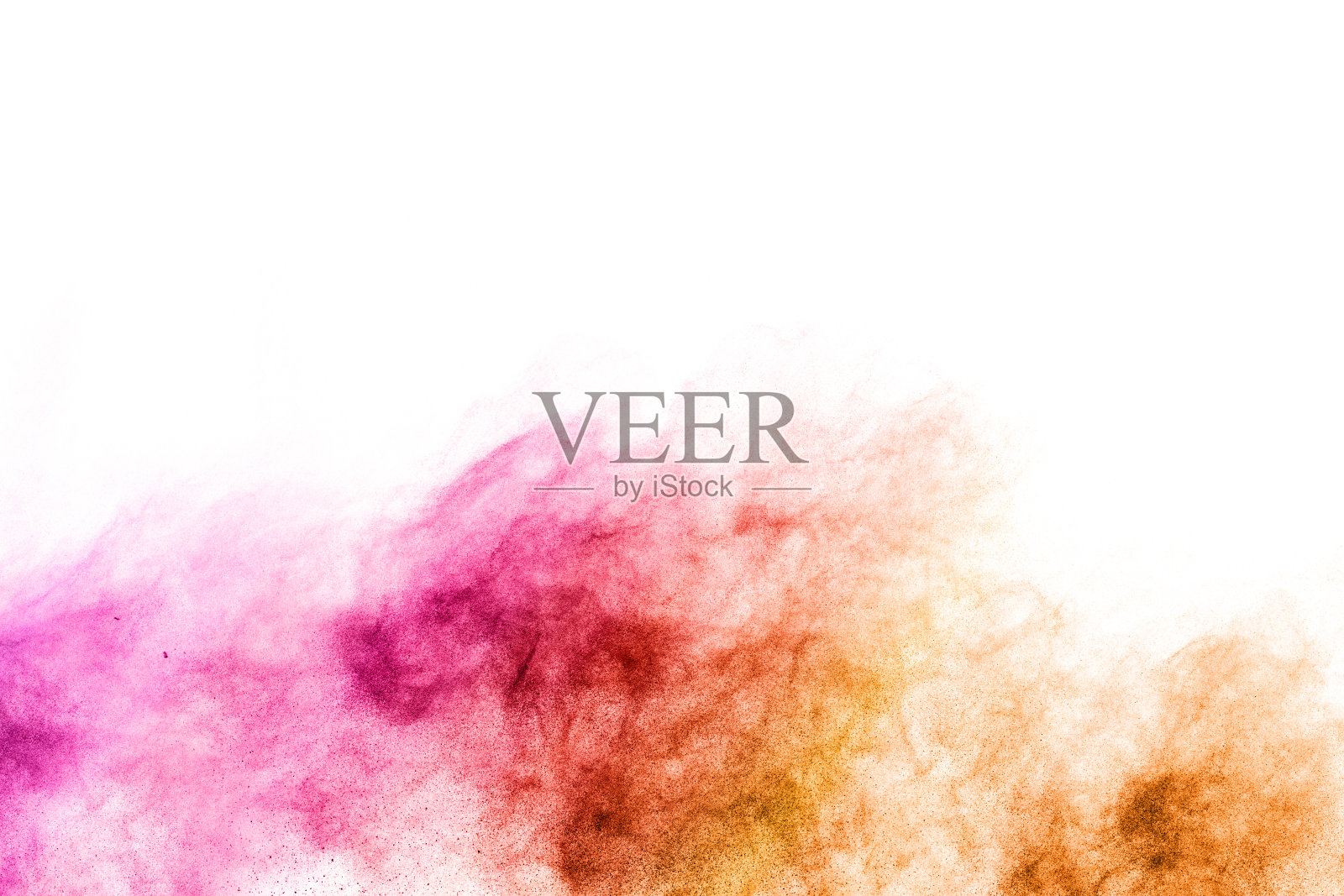 摘要粉末溅射背景。彩色粉末在白色背景上爆炸。彩色的云。色彩斑斓的粉尘爆炸。油漆胡里节。照片摄影图片