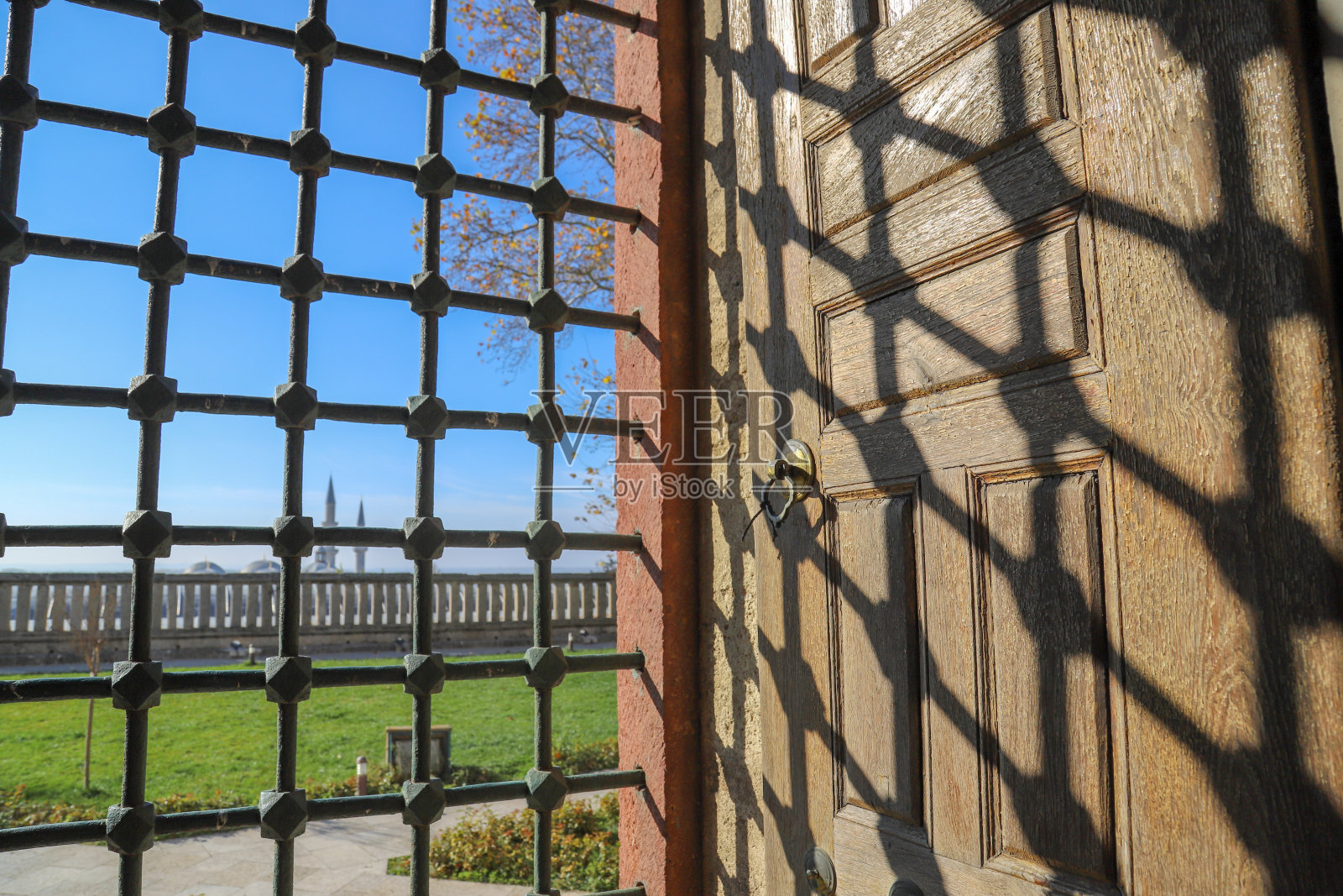 蓝天和Selimiye清真寺Edirne照片摄影图片