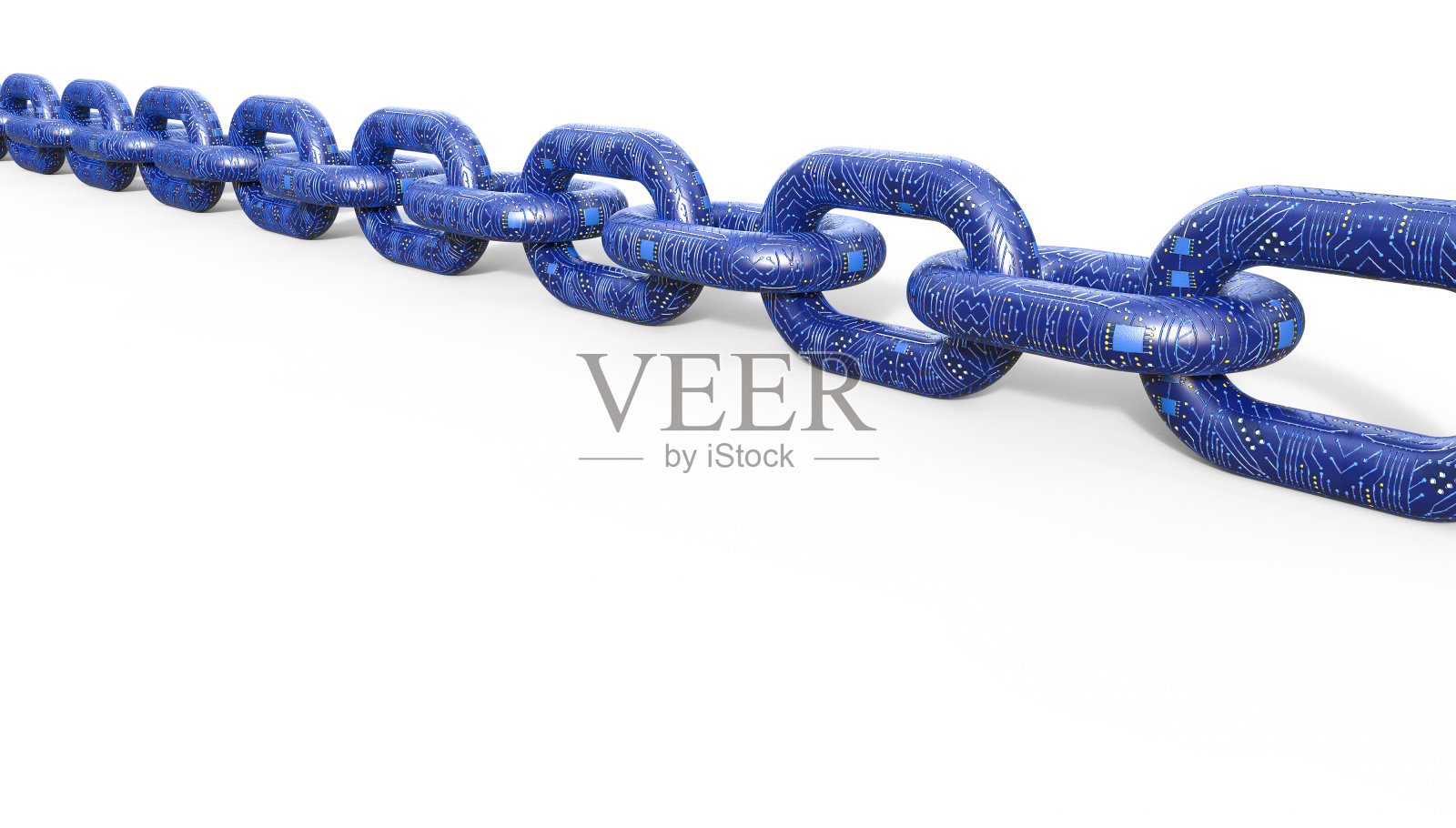 区块链技术概念的3D插图照片摄影图片