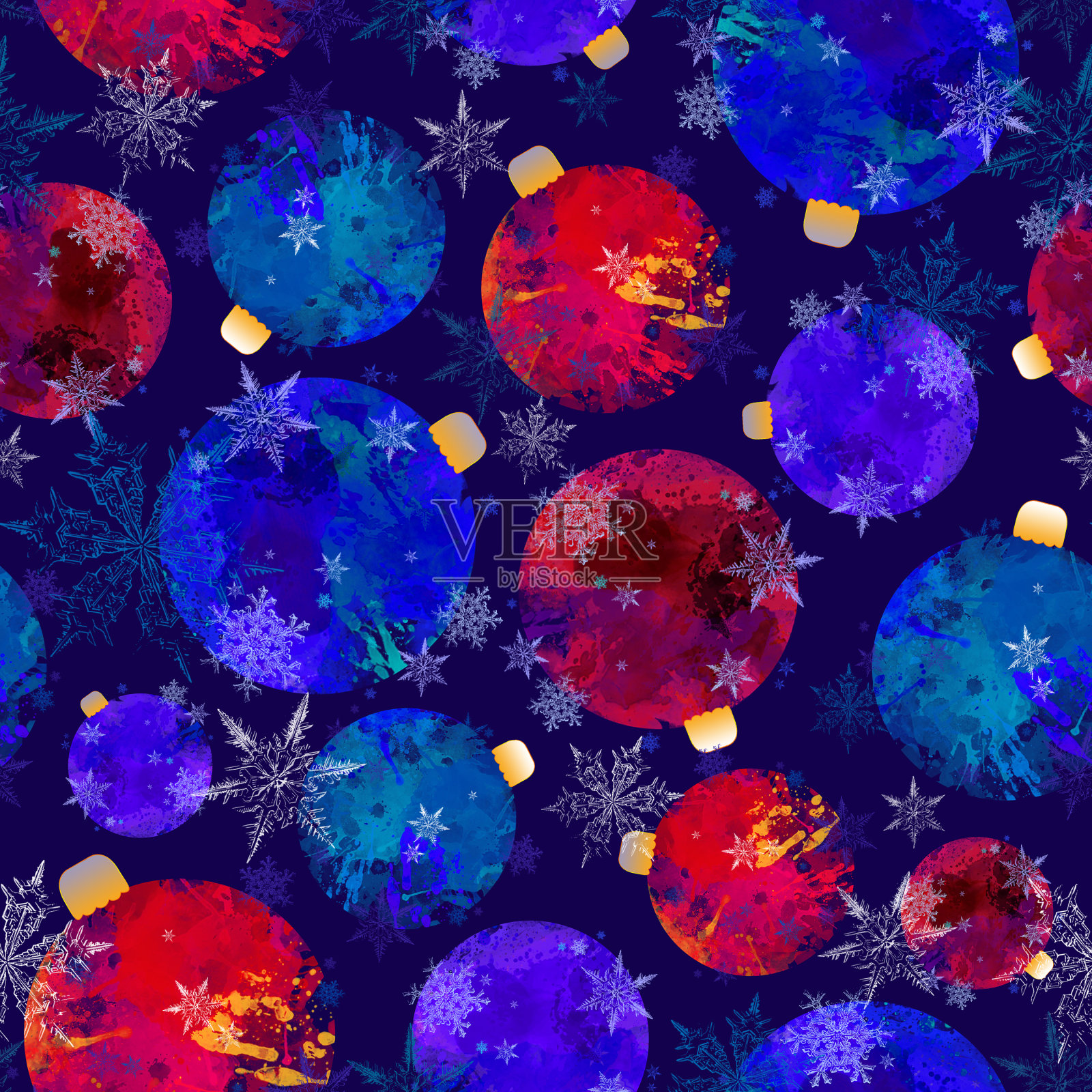 圣诞装饰无缝图案。插画图片素材