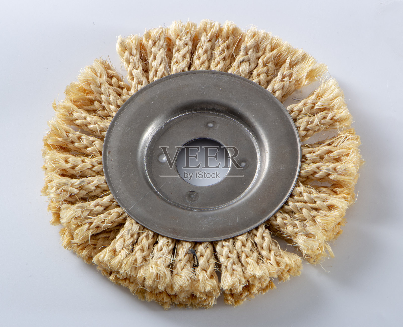 剑麻圆角磨床，用于木材和金属的抛光，照片摄影图片