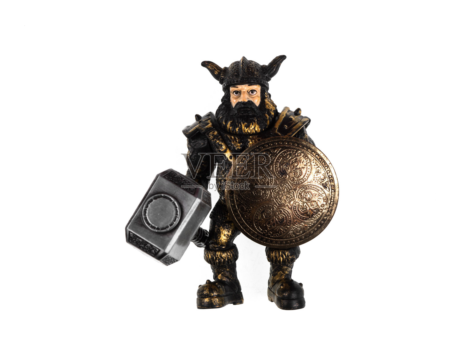 白色背景上的维京人照片摄影图片