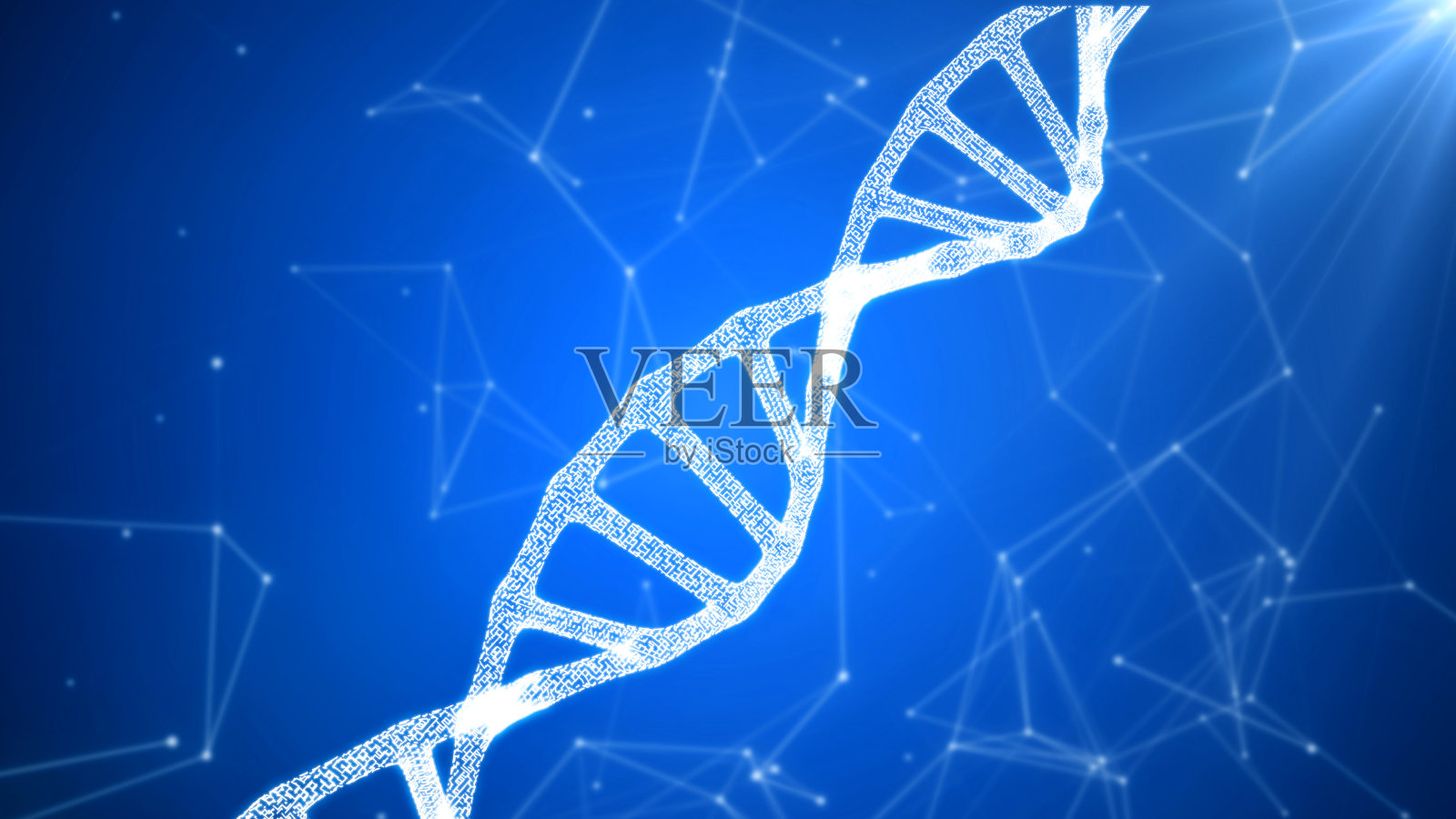 DNA序列，发光的DNA编码结构照片摄影图片