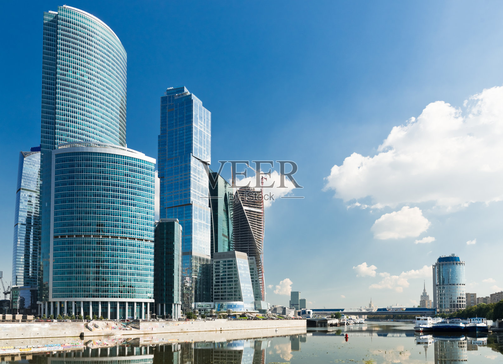 莫斯科新建筑的景观照片摄影图片