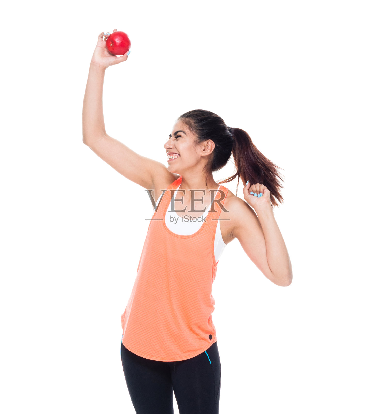 美丽的拉丁女性在运动服装照片摄影图片