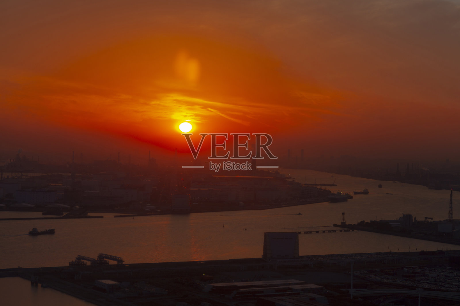 东京湾日落照片摄影图片