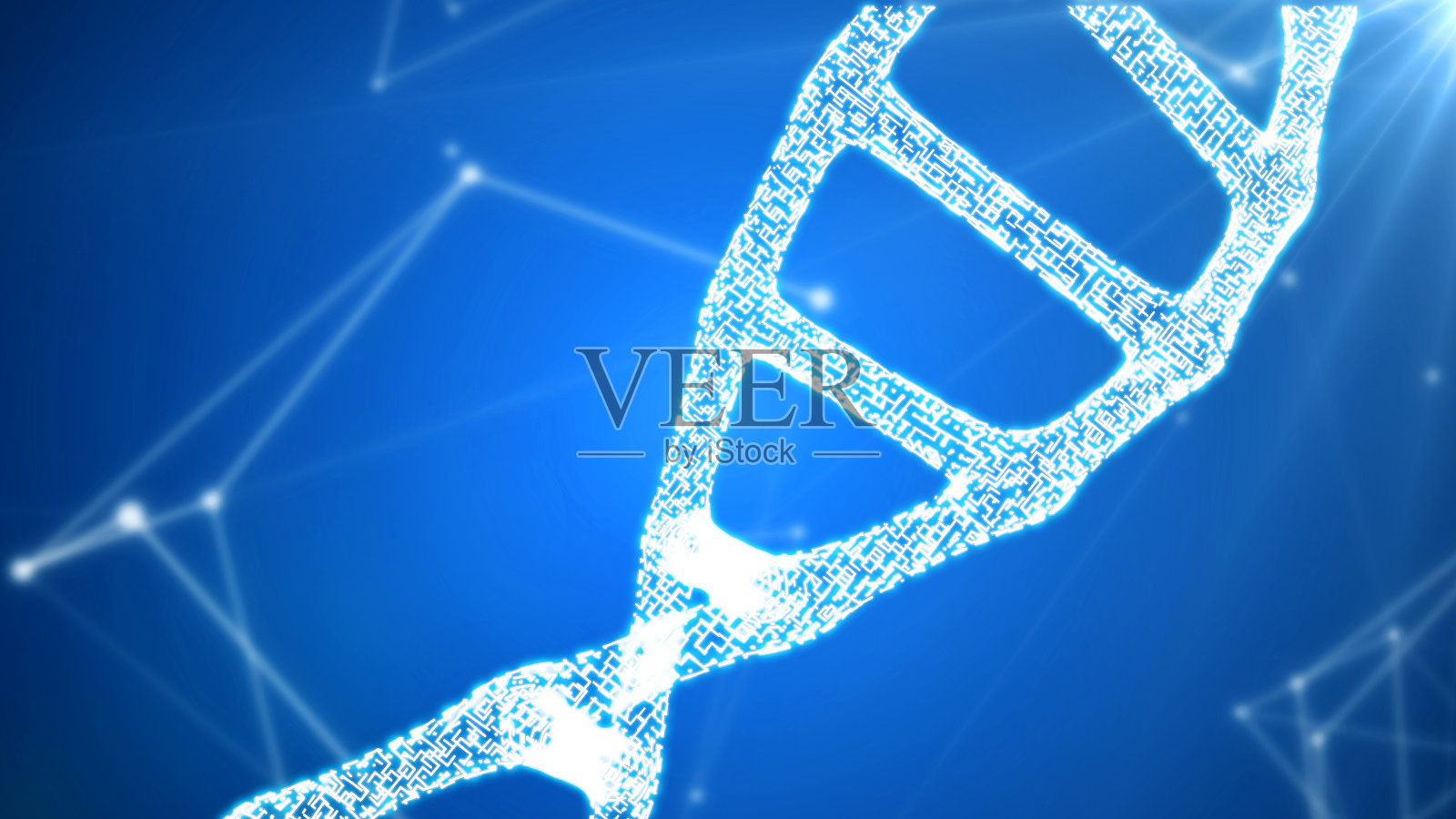 DNA序列，发光的DNA编码结构照片摄影图片