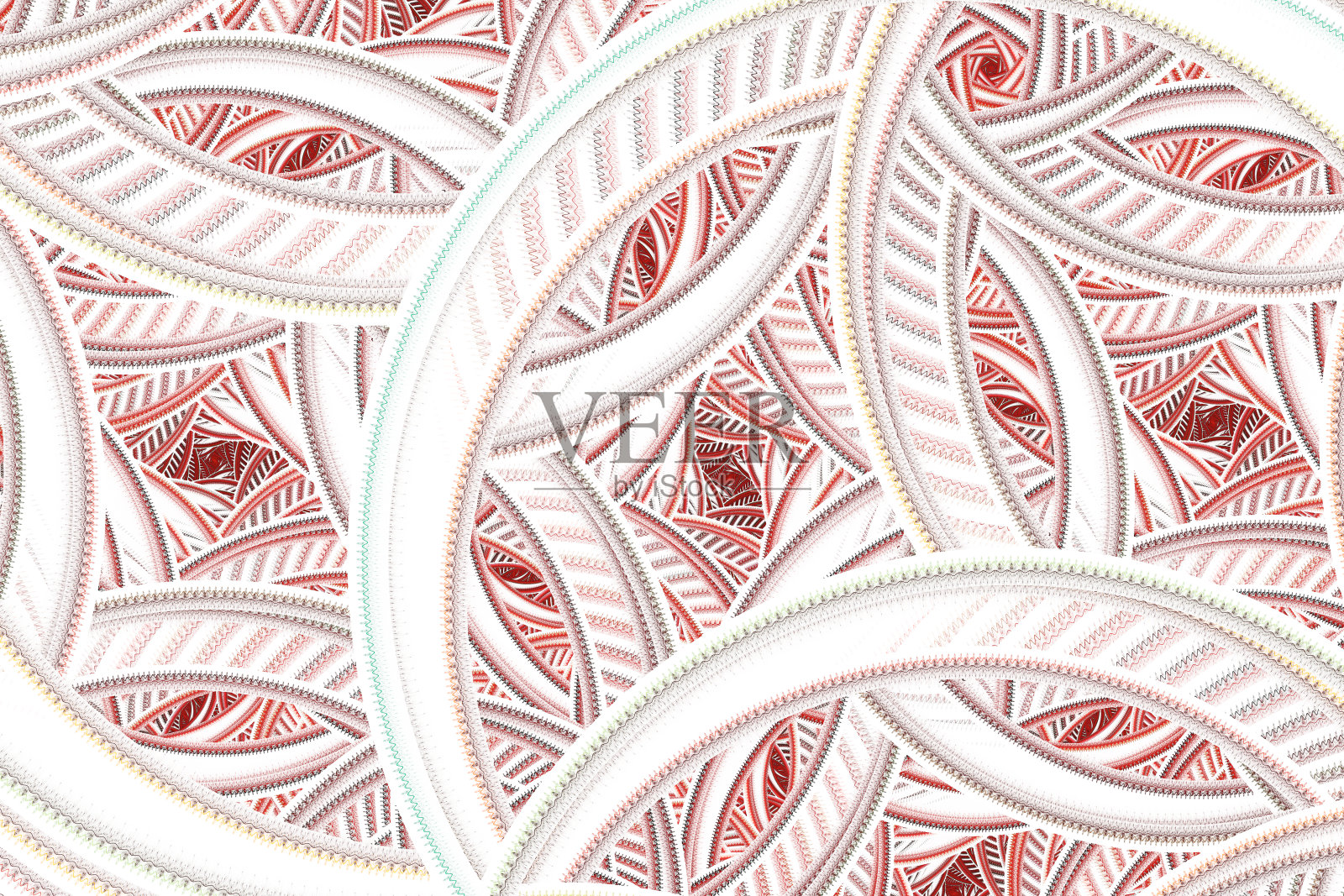 复杂的抽象的分形。具有圆形和曲线的彩色花卉图案照片摄影图片