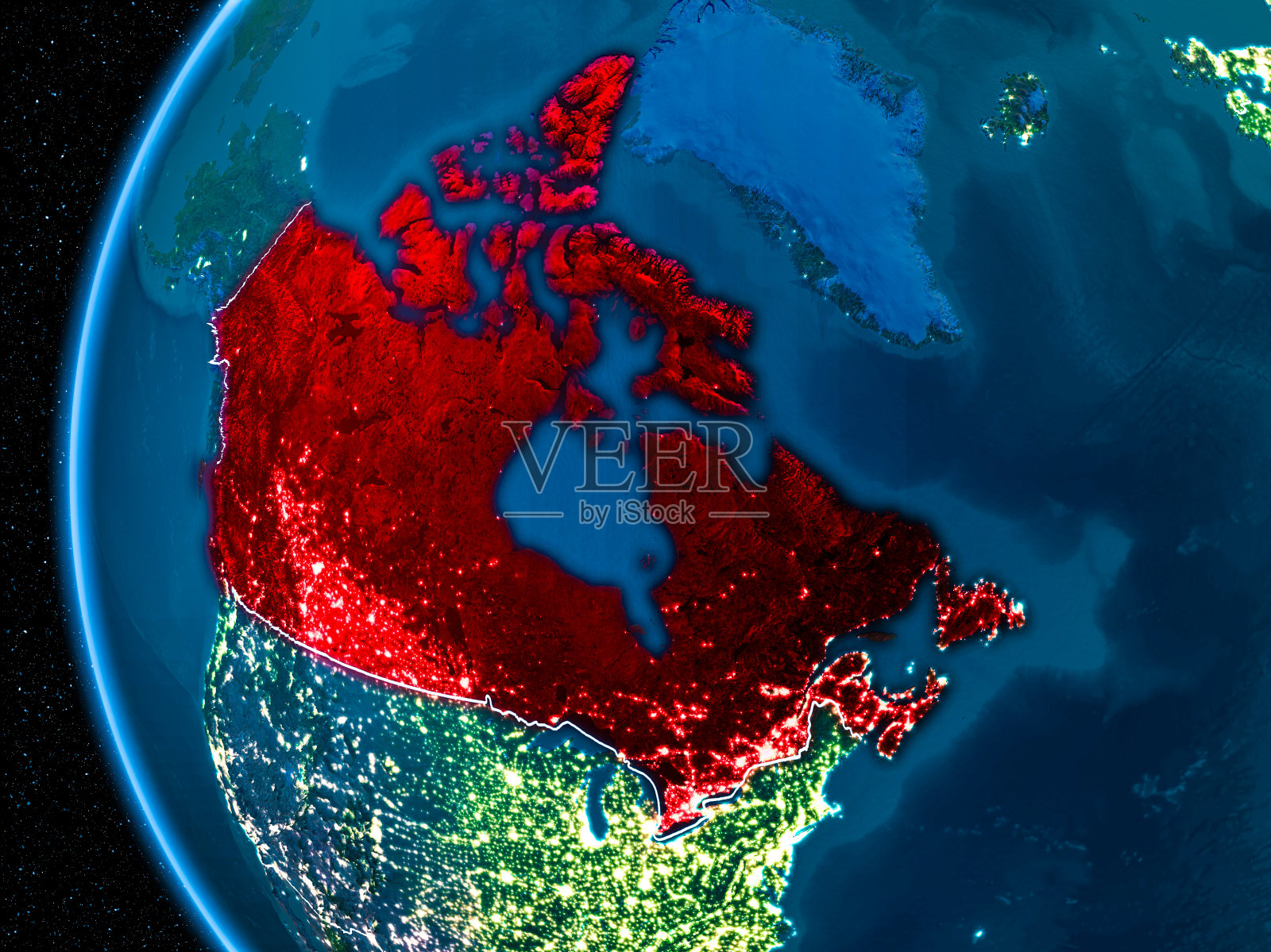 加拿大在地球的夜晚照片摄影图片