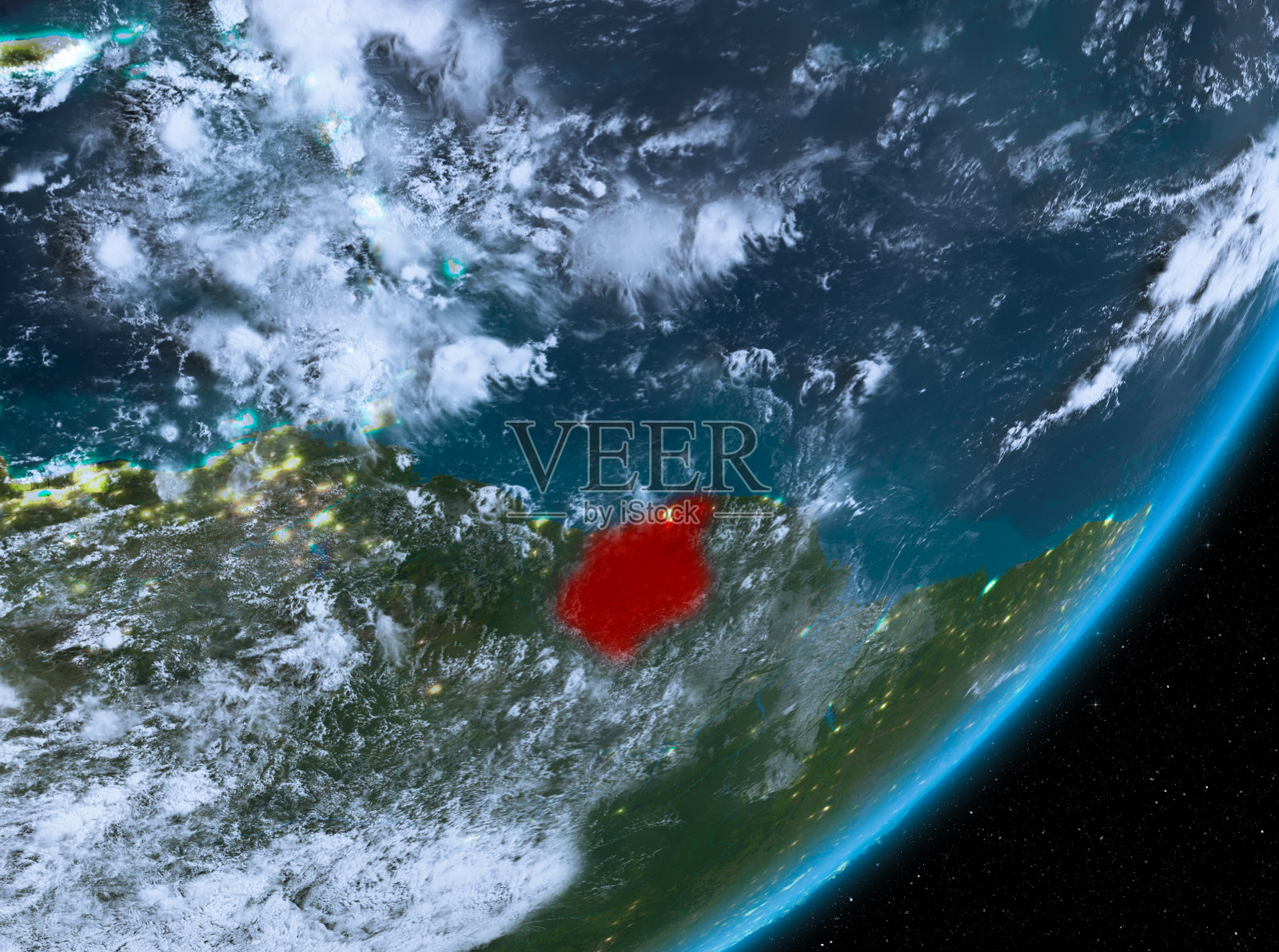 苏里南夜间的轨道图照片摄影图片