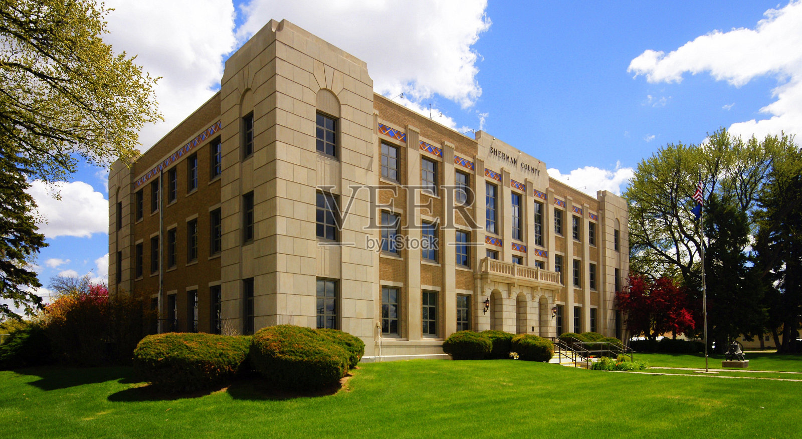 谢尔曼县法院照片摄影图片