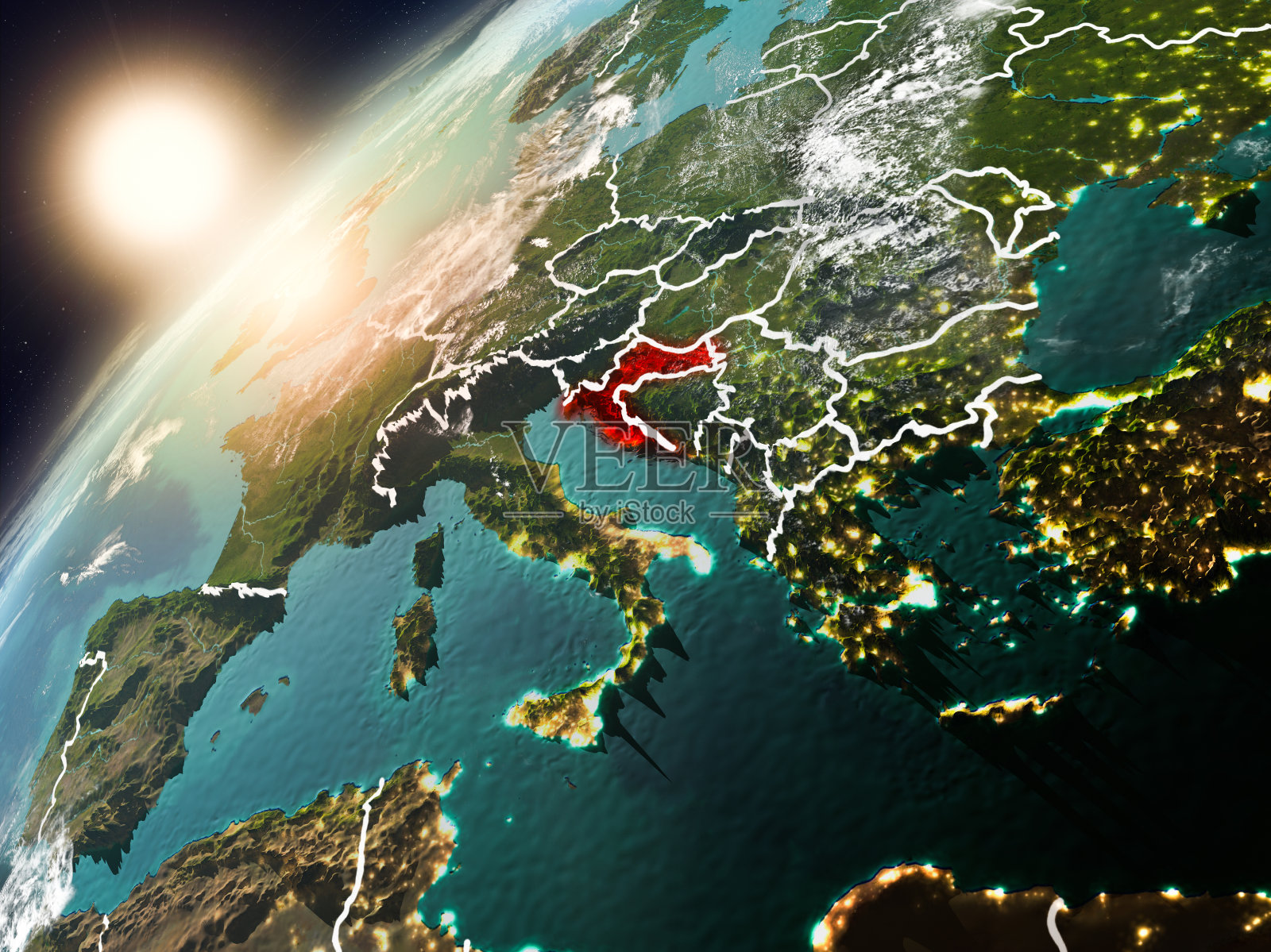 日落中的克罗地亚照片摄影图片