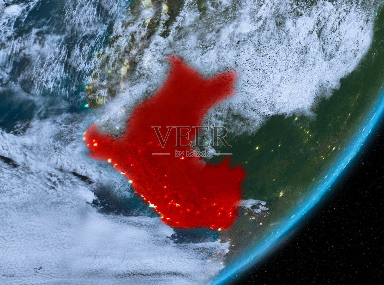 秘鲁夜间的轨道图照片摄影图片