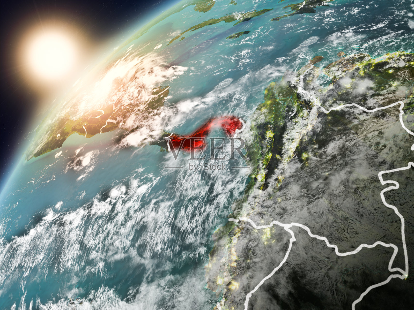 日落中的巴拿马照片摄影图片