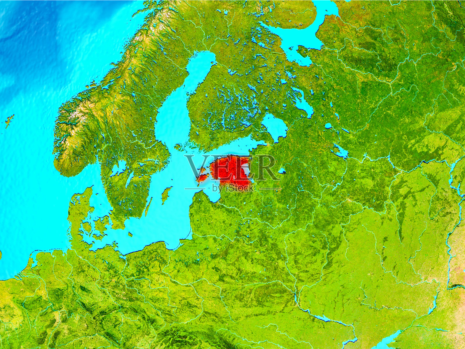 地球上红色的爱沙尼亚照片摄影图片