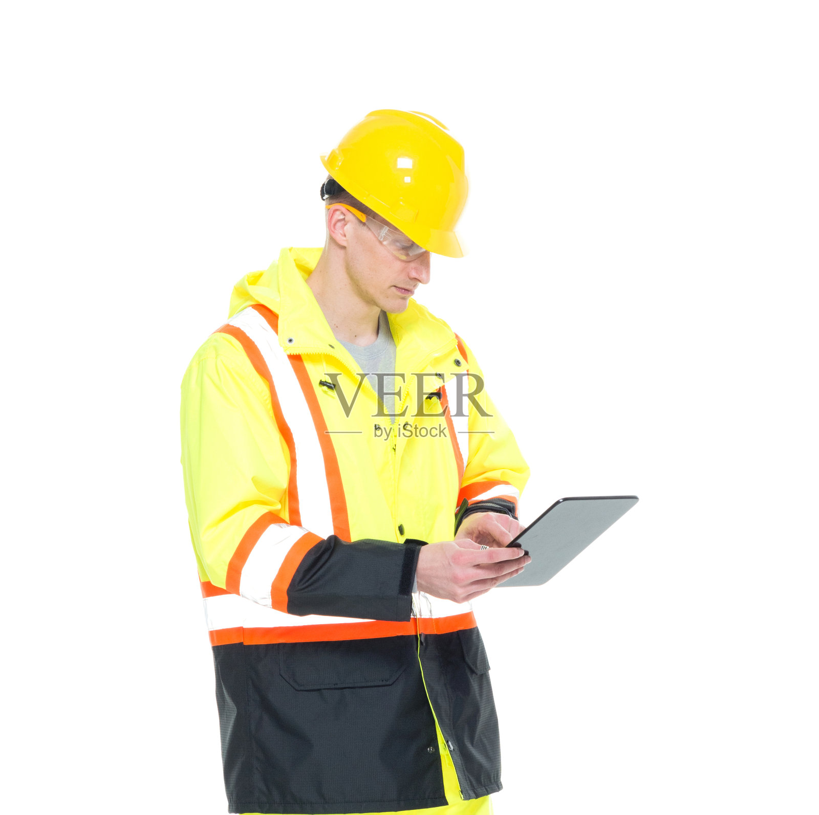 英俊的白人男性建筑工人照片摄影图片