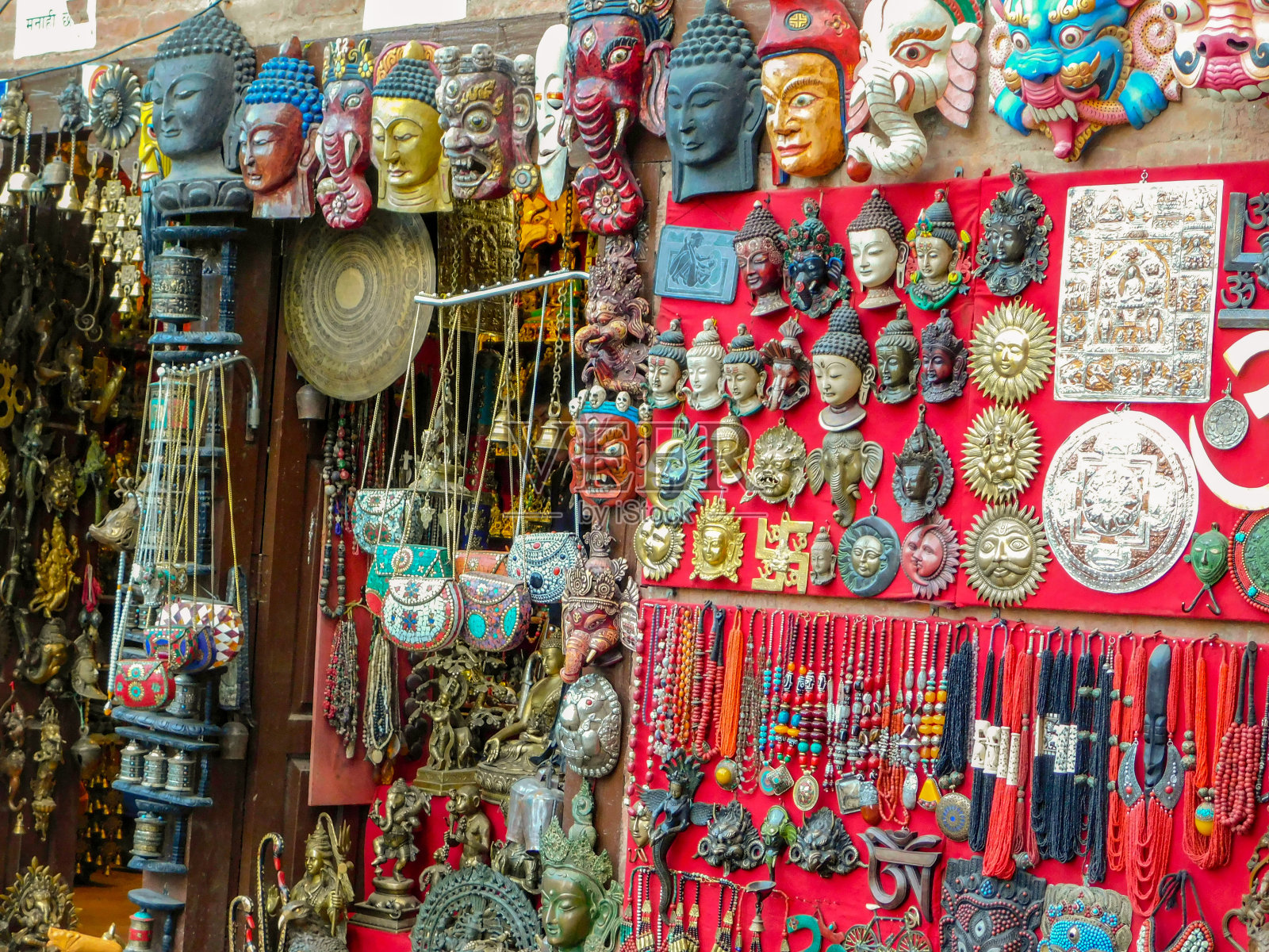 尼泊尔古董商店照片摄影图片