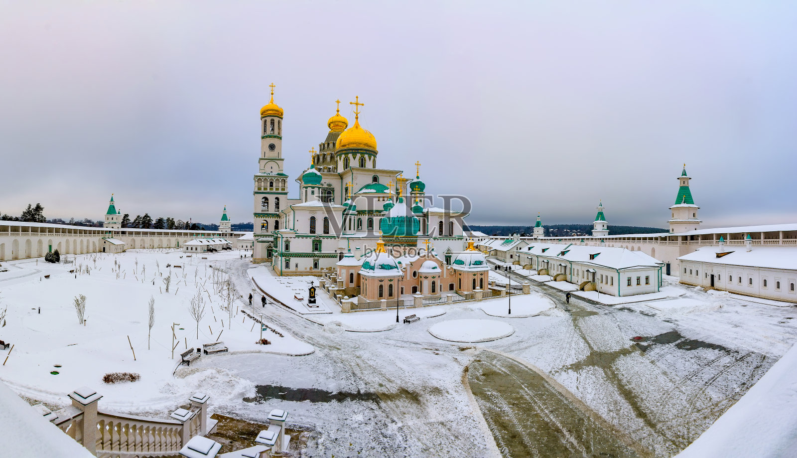 莫斯科地区伊斯特拉河上的新耶路撒冷复活修道院照片摄影图片