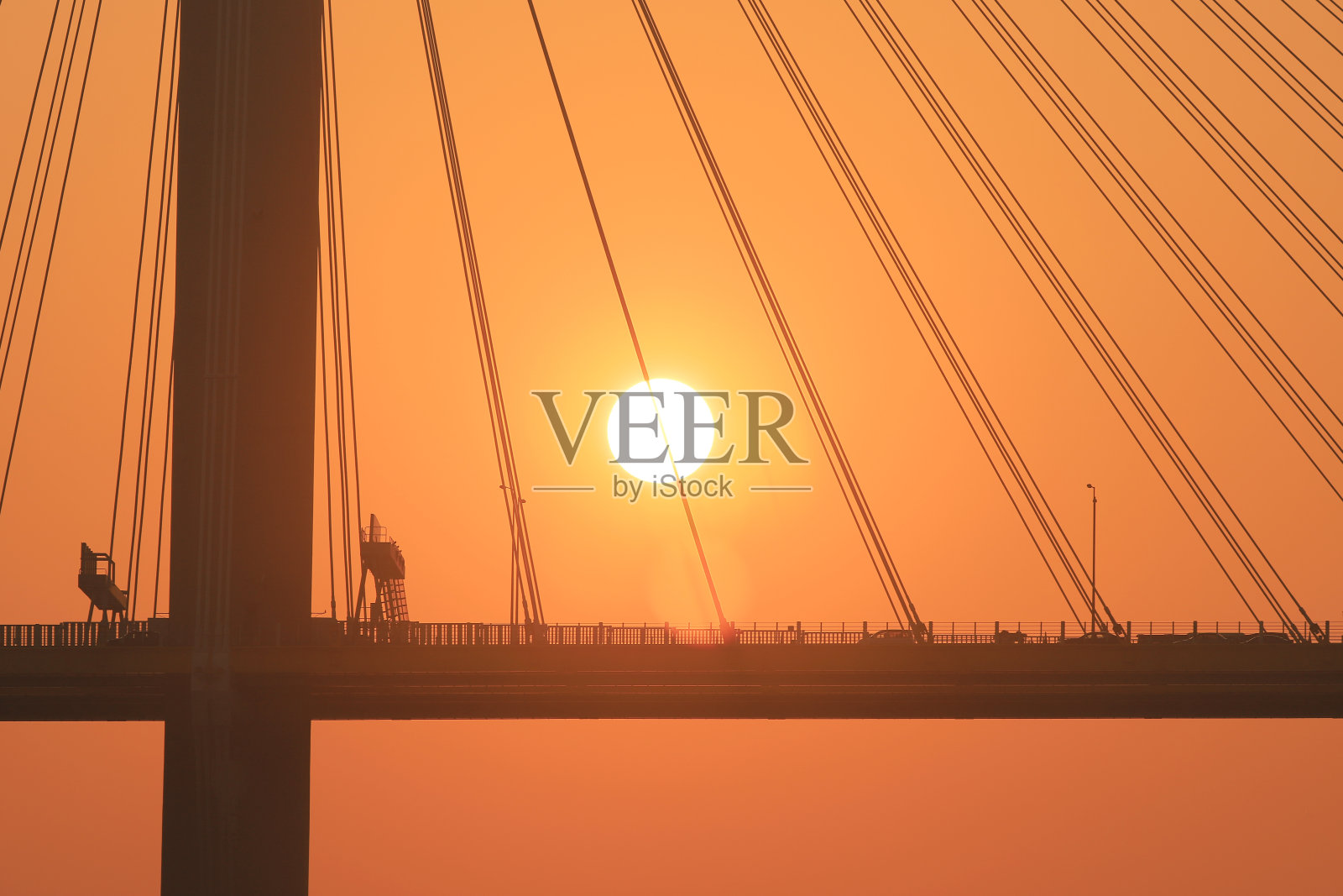 香港汀九桥的夕阳照片摄影图片