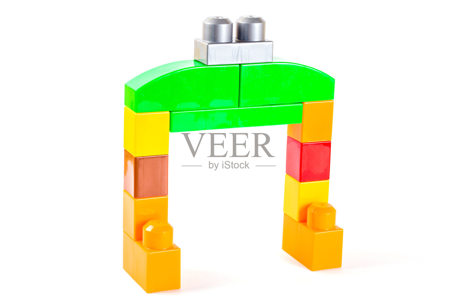 彩色塑料积木孤立在白色背景上照片摄影图片