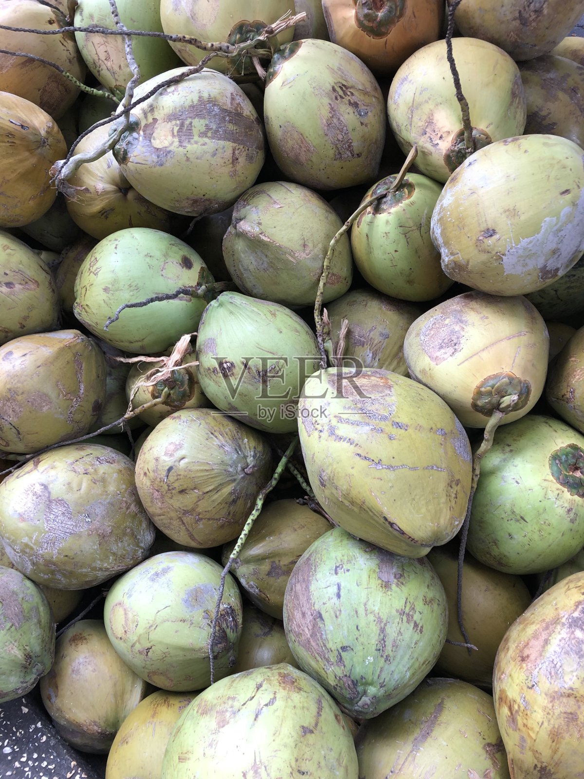 一堆新鲜椰子照片摄影图片