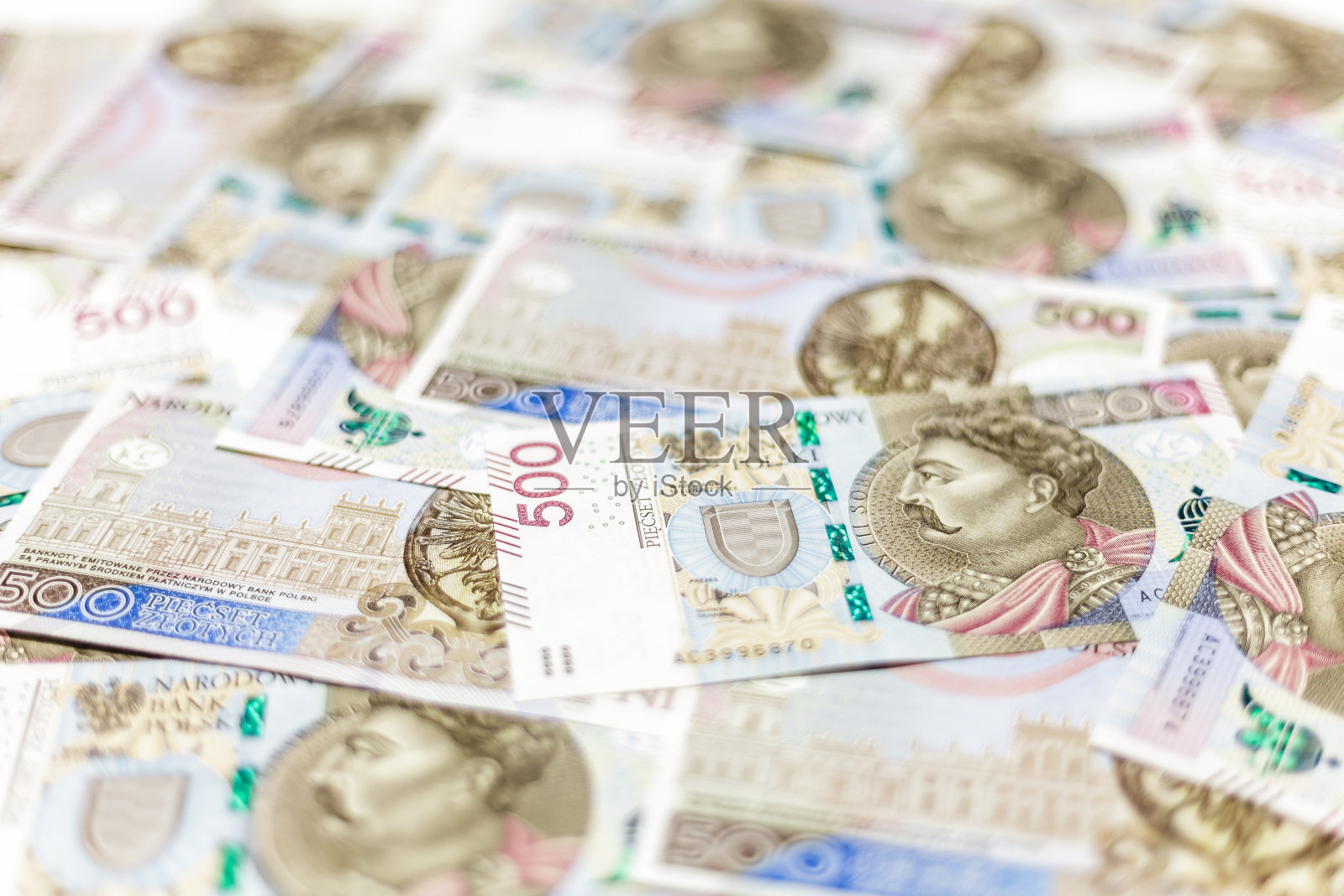 500兹罗提纸币背景照片摄影图片