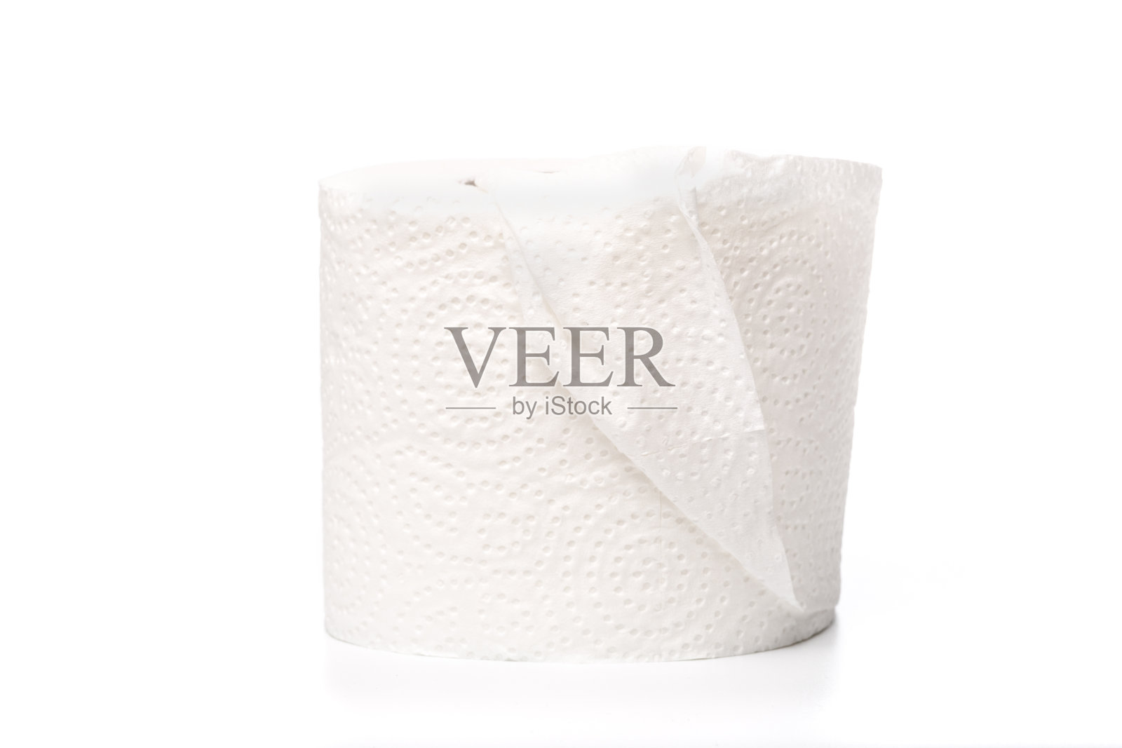 在白色背景上隔离的一卷卫生纸照片摄影图片