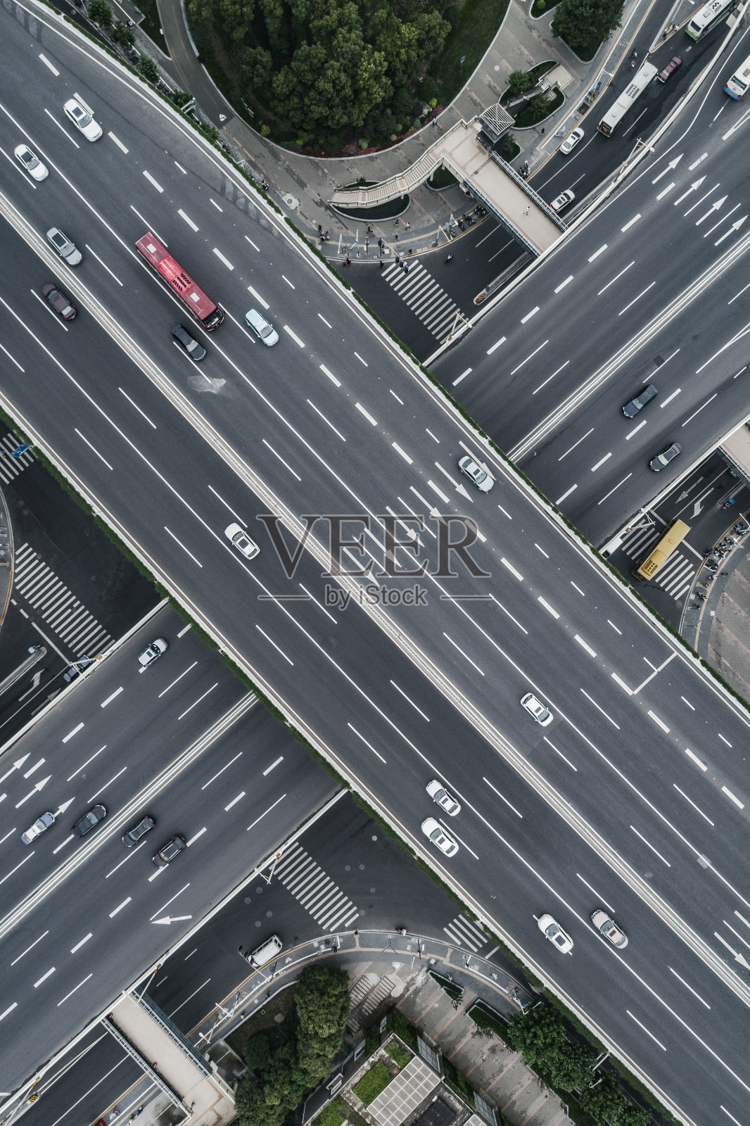 城市公路、立交桥鸟瞰图照片摄影图片