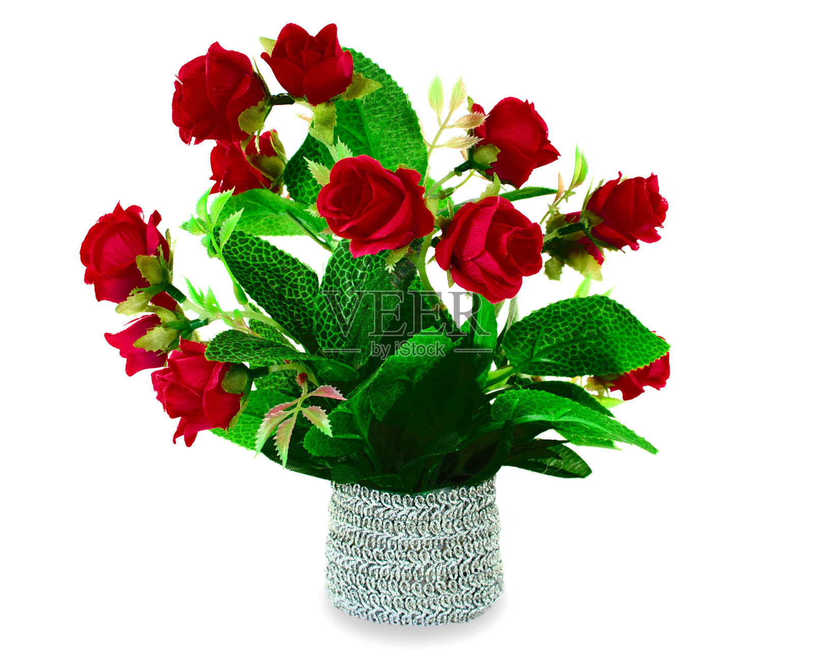 柳条花盆里的玫瑰照片摄影图片