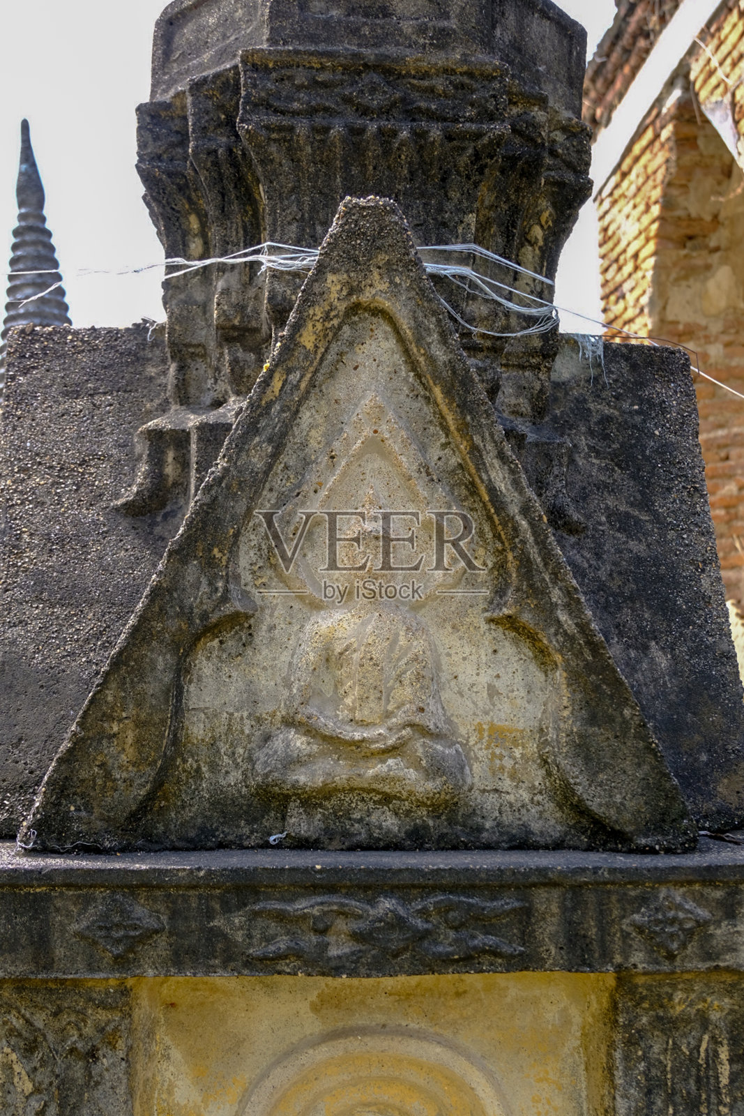 大城府时期泰国砂岩古佛像雕刻照片摄影图片